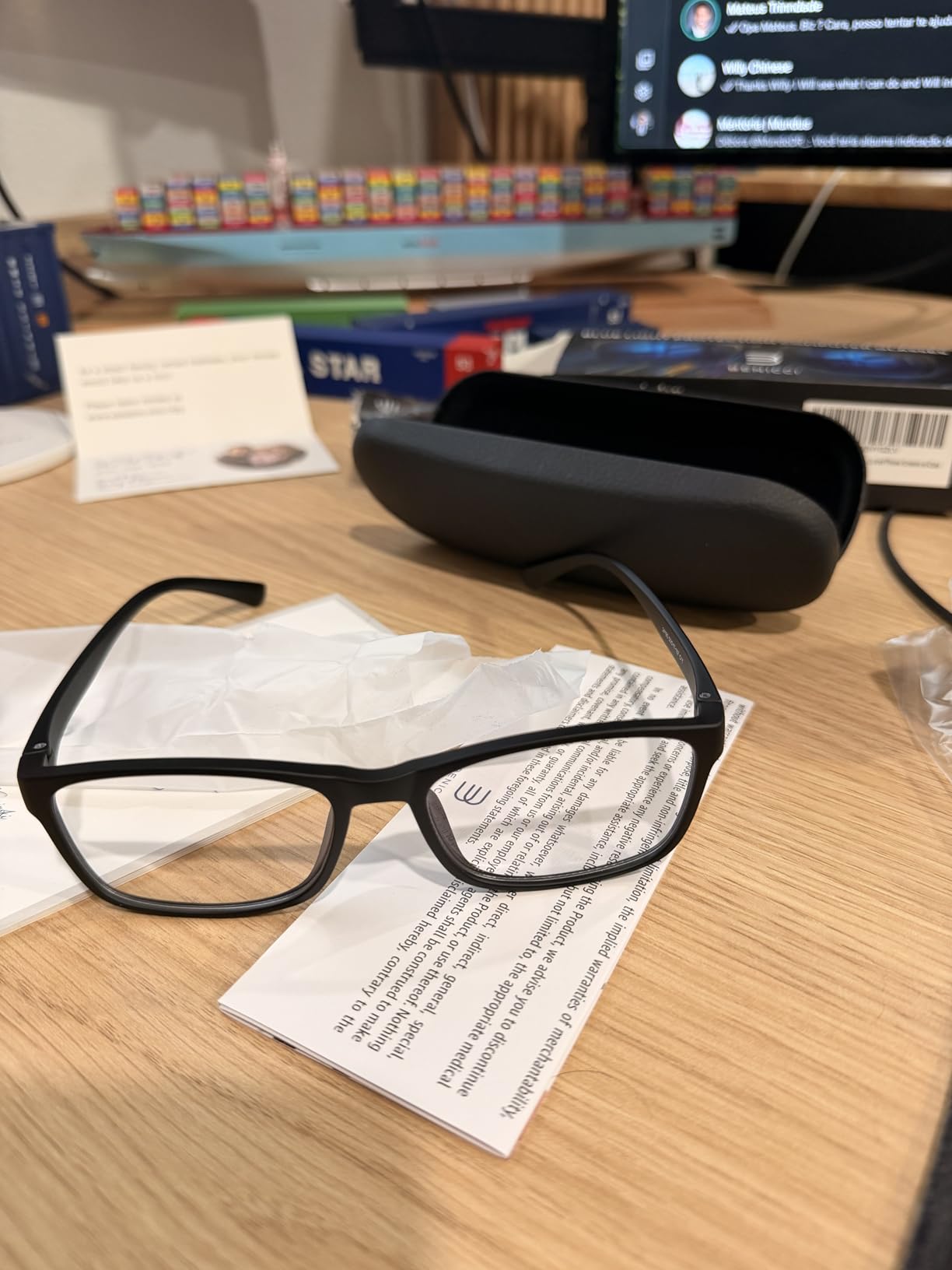 Stylish Blue Light Blocking Glasses for Women & Men - Helps Ease Digital Eye Strain & Headache from Computers, Phones w/Case customer photo 2