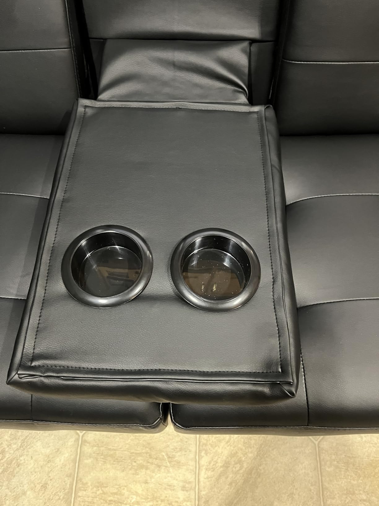 Flamemaker Futon Sofa Bed Modern Folding Futon Set Convertible Recliner Lounge for Living Room with 2 Cup Holders, Removable Armrests customer photo 2