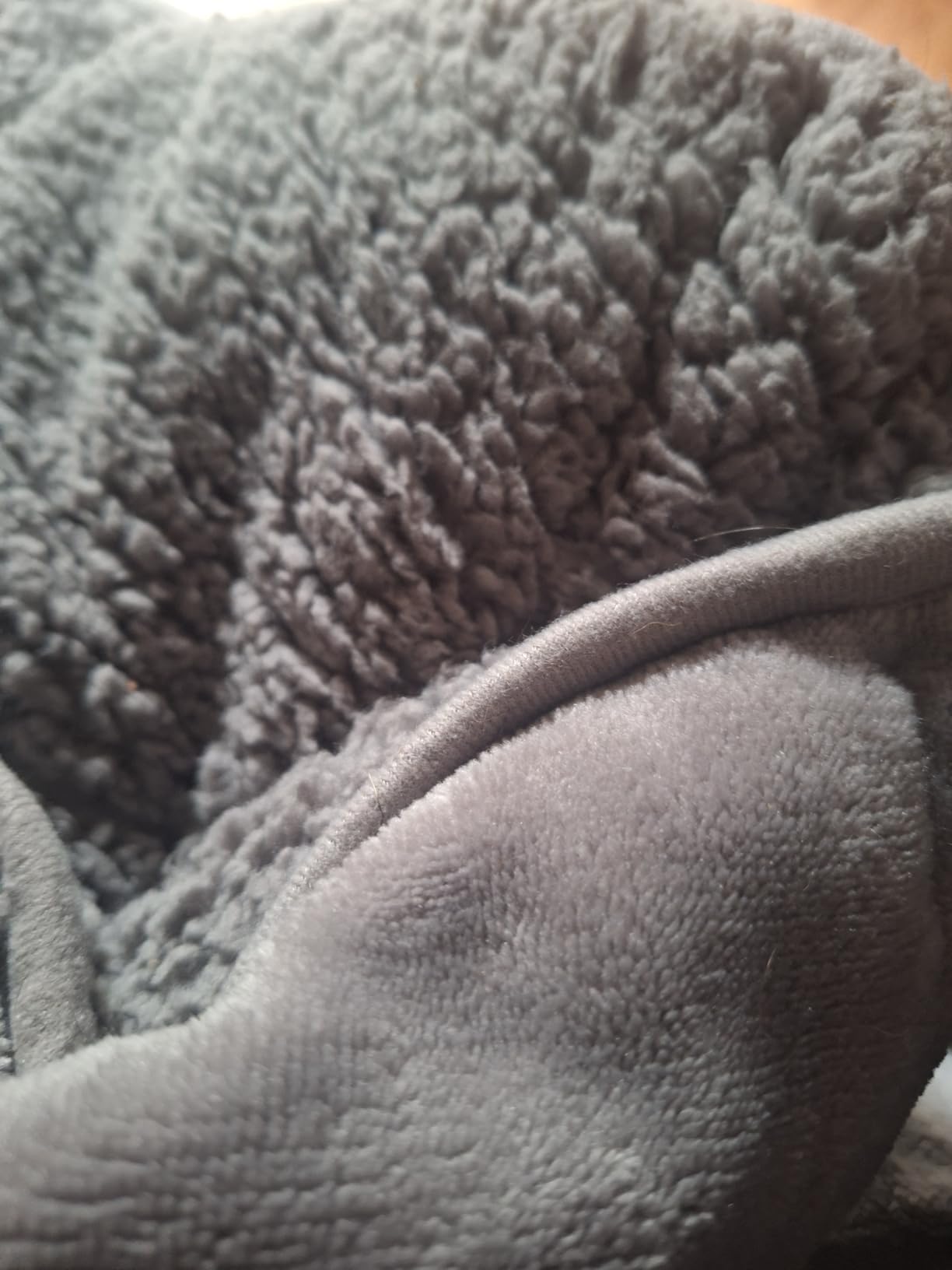 Wemore Sherpa Fleece Weighted Blanket for Adult, 15 lbs Dual Sided Cozy Fluffy Heavy Blanket, Ultra Fuzzy Throw Blanket with Soft Plush Flannel Top (48 x 72 inches, Grey) customer photo 1