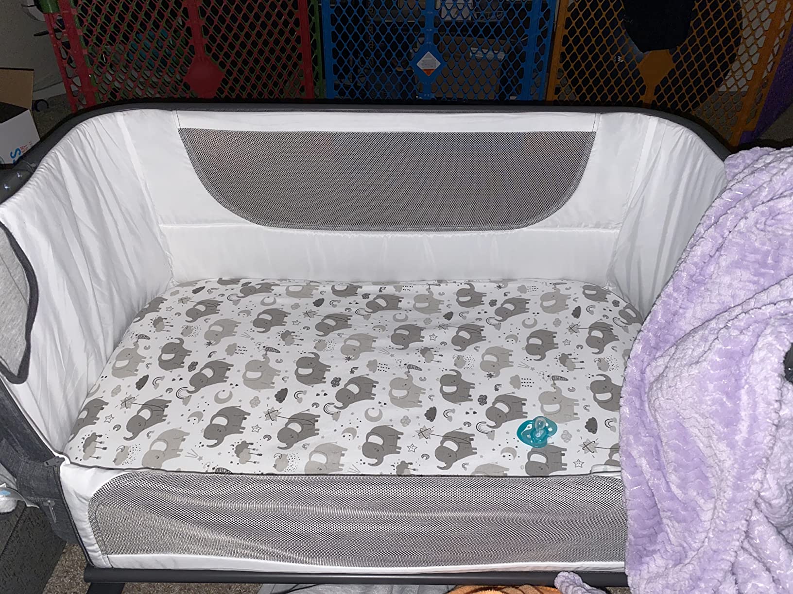 KoolerThings Baby Bassinet, Bedside Sleeper for Baby, Easy Folding Portable Crib with Storage Basket for Newborn, Bedside Bassinet, Comfy Mattress/Travel Bag Included (Bassinet) (Grey) customer photo 1