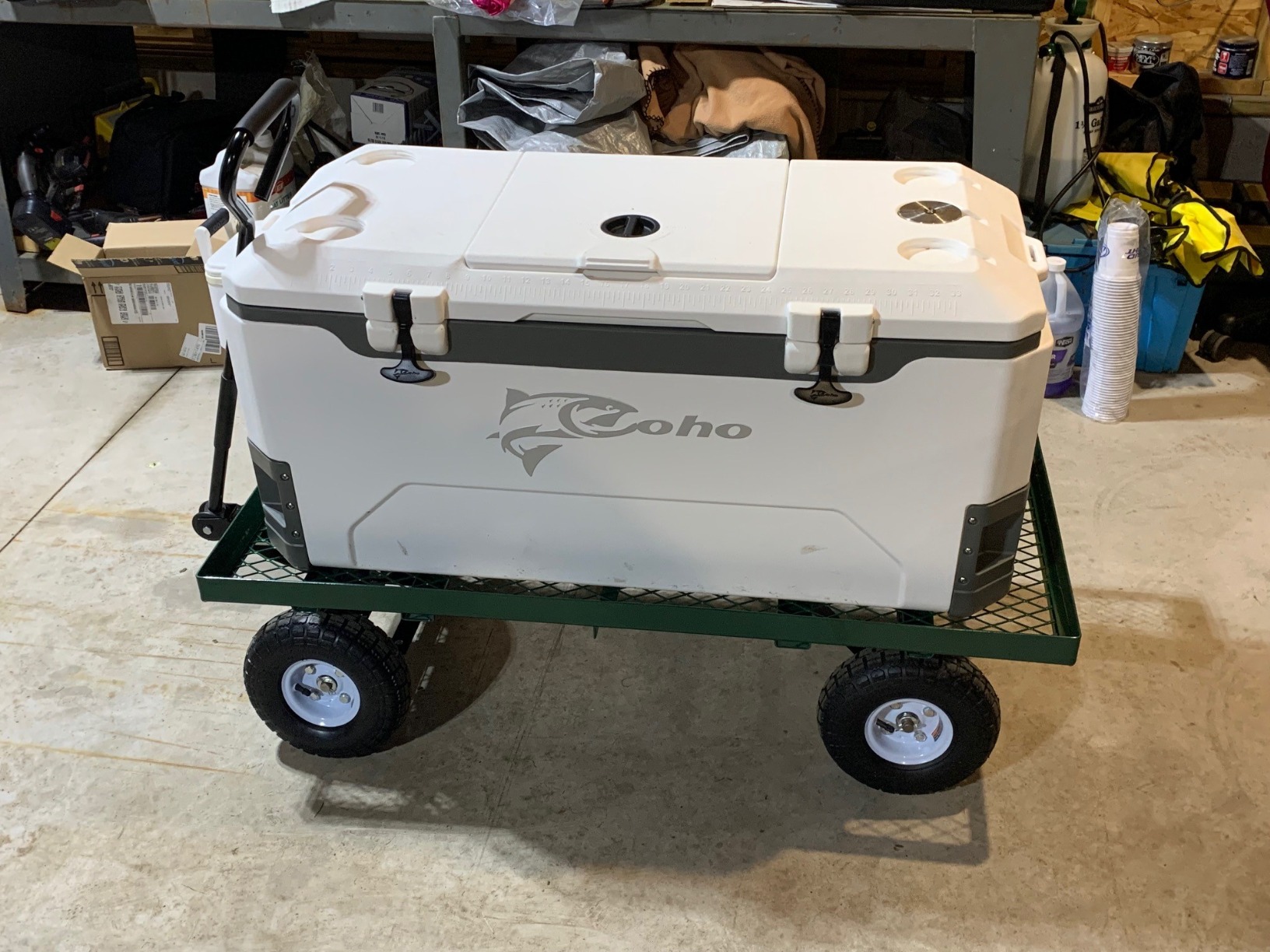 COHO 165QT Insulated Hard Cooler with Fish Ruler, Removable Cup Holders, Magnetic Disc & Tie-Down Loops customer photo 1