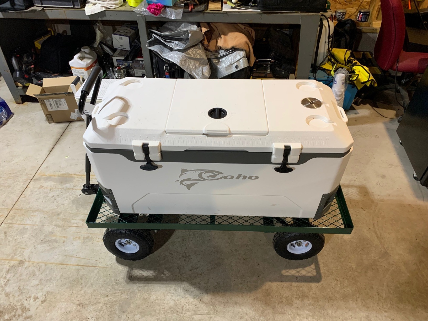 COHO 165QT Insulated Hard Cooler with Fish Ruler, Removable Cup Holders, Magnetic Disc & Tie-Down Loops customer photo 2