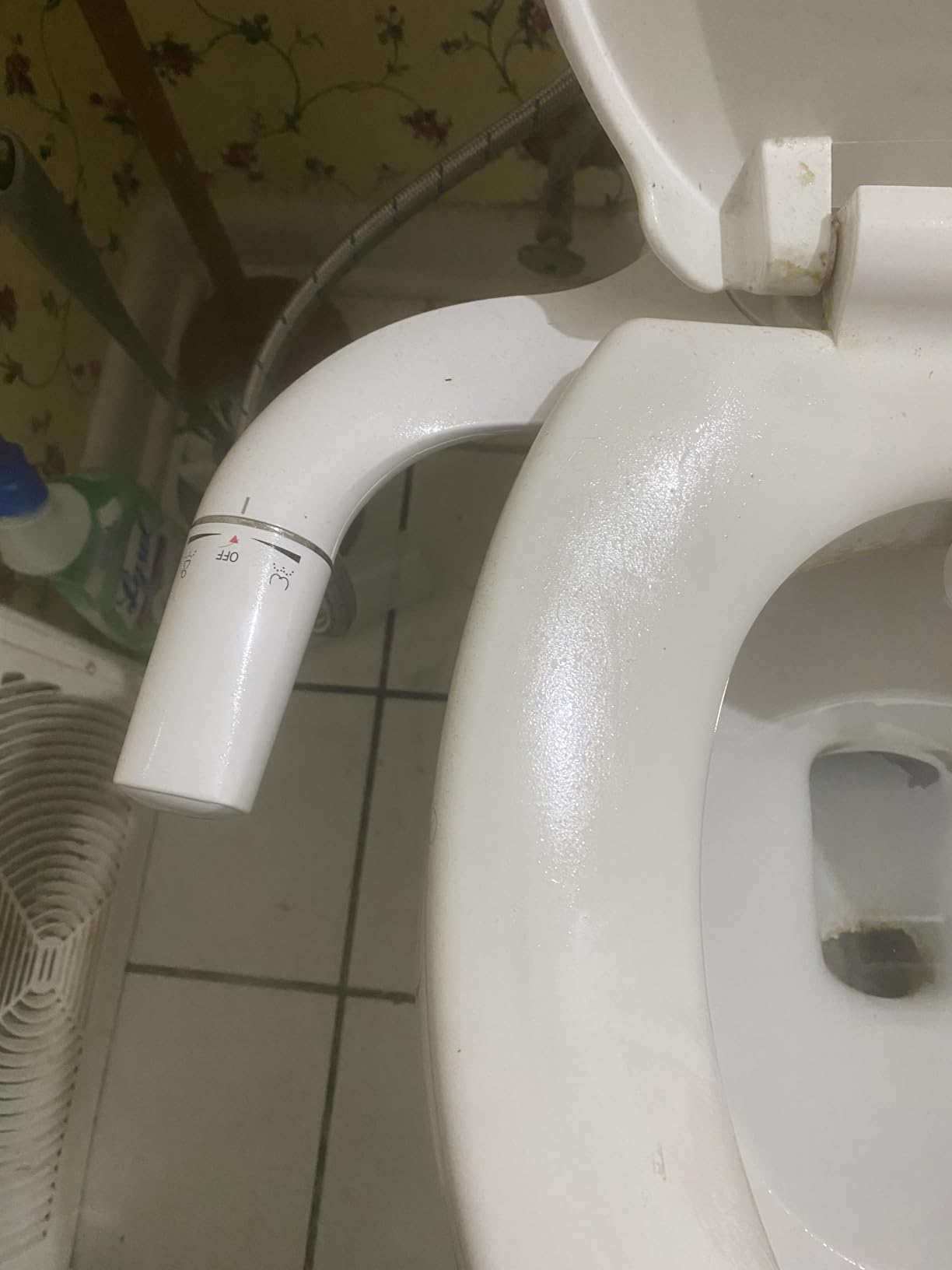 SAMODRA Ultra-Slim Hygienic Bidets Attachment for Existing Toilets - Adjustable Fresh Water Pressure Dual Nozzle (Frontal & Rear Wash) Easy to Install, Silver customer photo 1