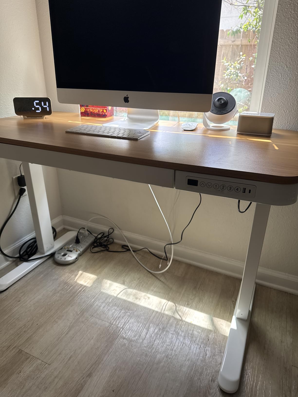 Comhar Electric Standing Desk with Drawers Charging USB Port, Height Adjustable 48