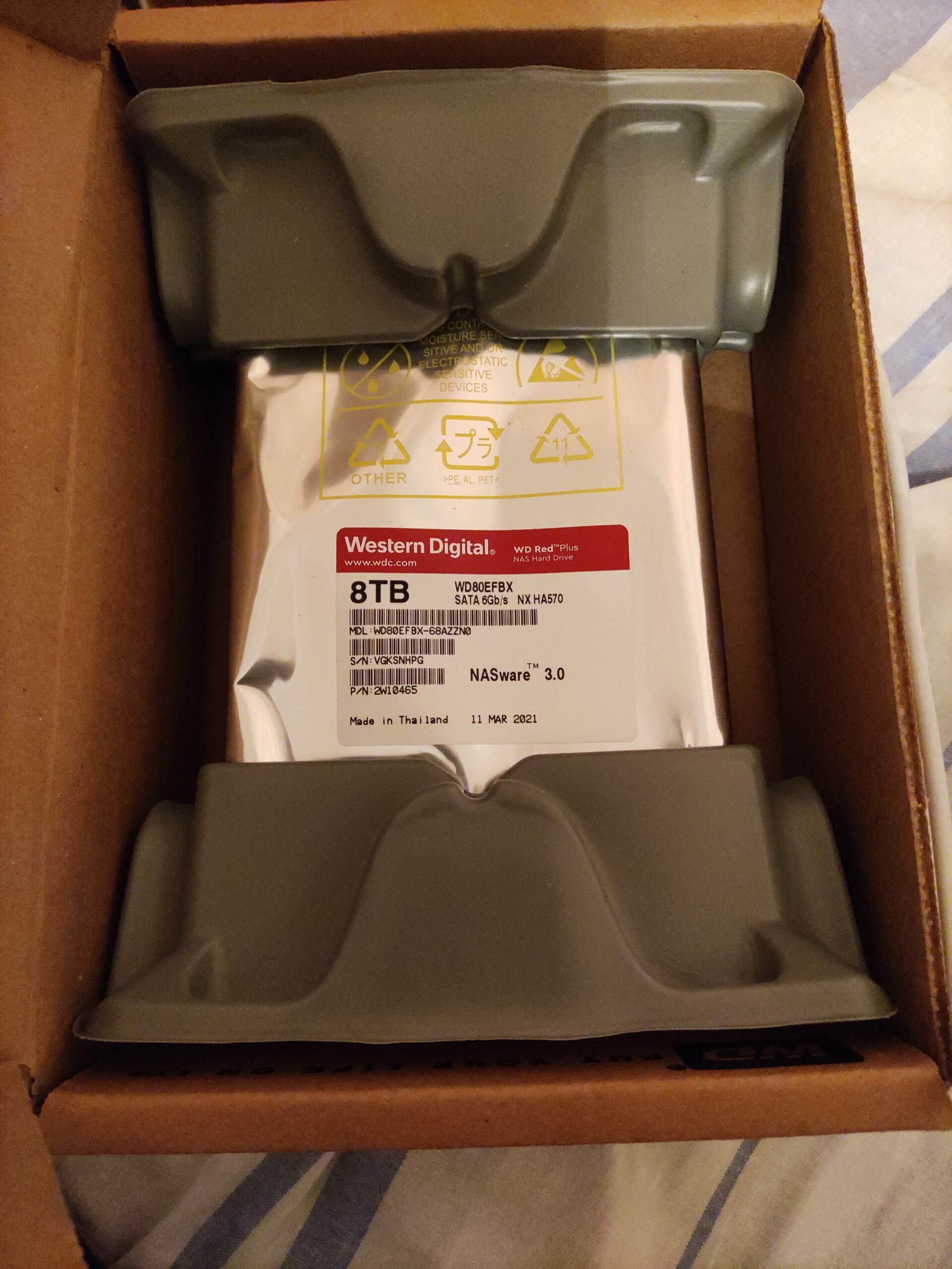 8TB WD Red Plus NAS Internal Hard Drive HDD - 7200 RPM, SATA 6 Gb/s, CMR, 256 MB Cache, 3.5