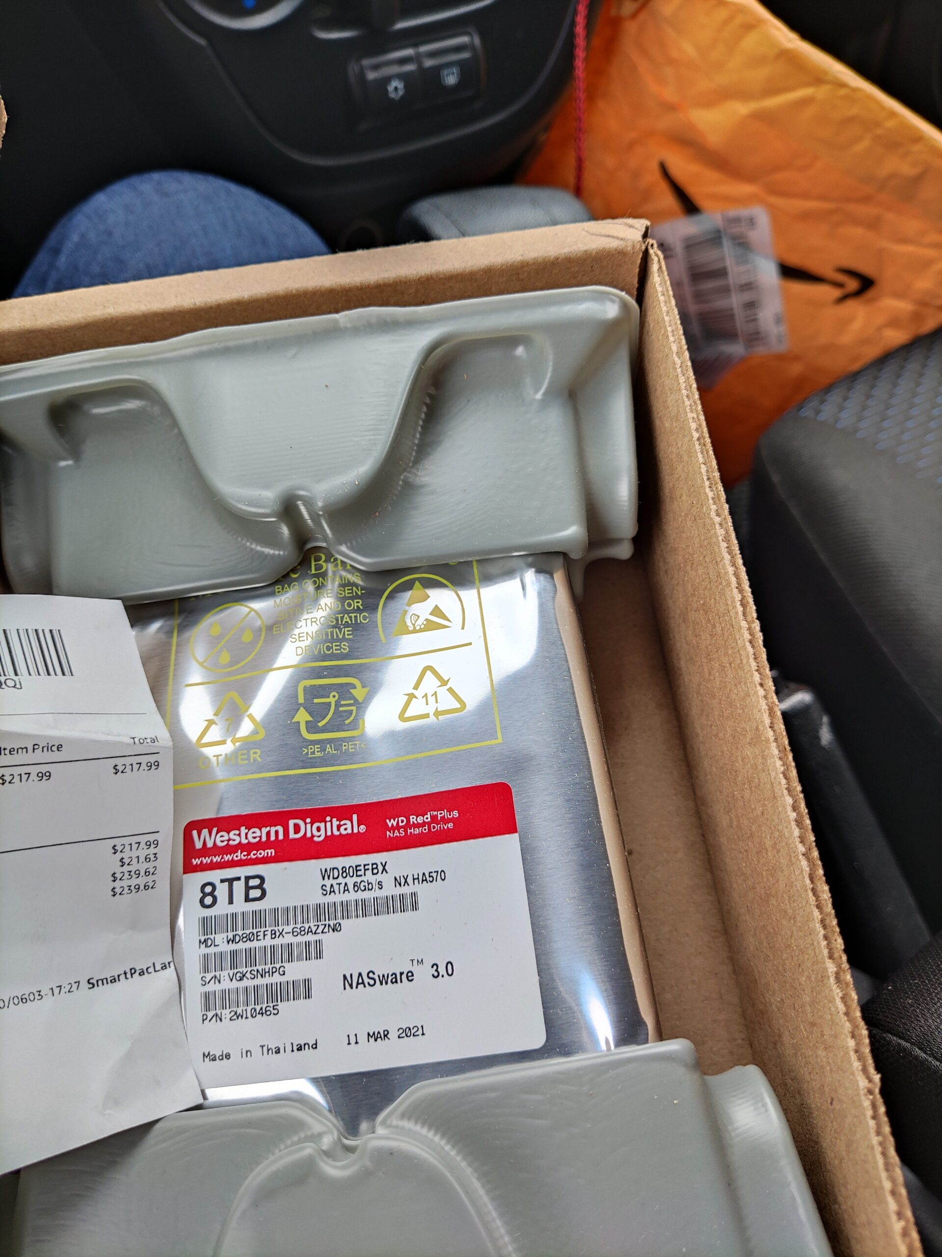 8TB WD Red Plus NAS Internal Hard Drive HDD - 7200 RPM, SATA 6 Gb/s, CMR, 256 MB Cache, 3.5