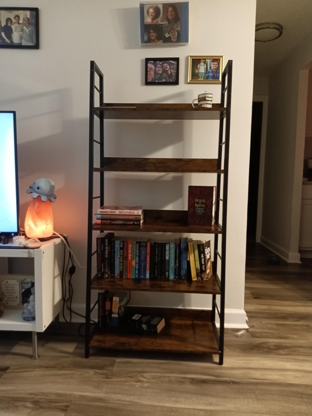 IRONCK Industrial Bookshelves and Bookcases, Ladder Shelf 5 Tiers with Metal Frame for Living Room, Home Office, Rustics Brown customer photo 1