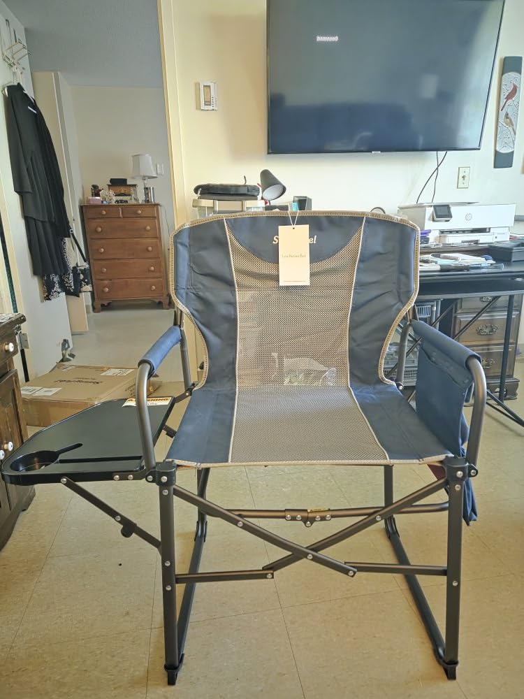 SUNNYFEEL Camping Directors Chair, Heavy Duty, Oversized Portable Folding Chair with Side Table, Pocket for Beach, Fishing, Trip, Picnic, Lawn, Concert Outdoor Foldable Camp Chairs customer photo 2