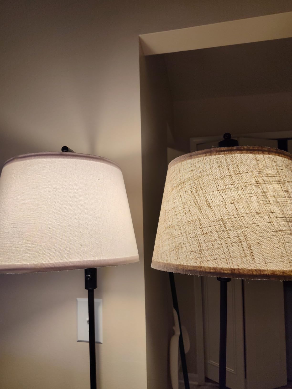【Upgraded】 Dimmable Floor Lamp, 1000 Lumens LED Edison Bulb Included, Arc Floor Lamps for Living Room Modern Standing Lamp with Linen Shade, Tall Lamp for Bedroom Office Dining Room- Black customer photo 2