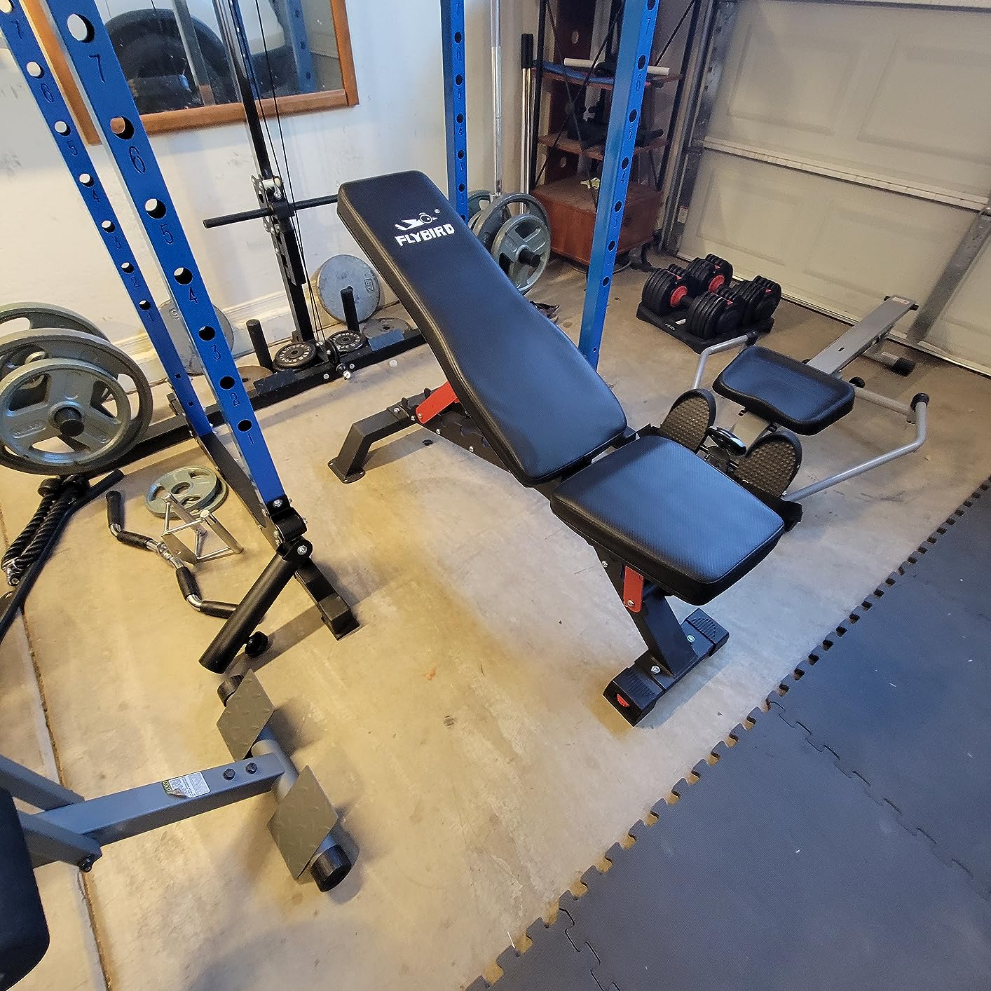 FLYBIRD WB7 Weight Bench, Commercial Grade Adjustable Weight Bench - 1300LBS Workout Bench for Home Gym, Flat Incline Bench Press Heavy Duty Bench with 34 inch Extra-Long Backrest and Easy-Roll Wheels customer photo 1