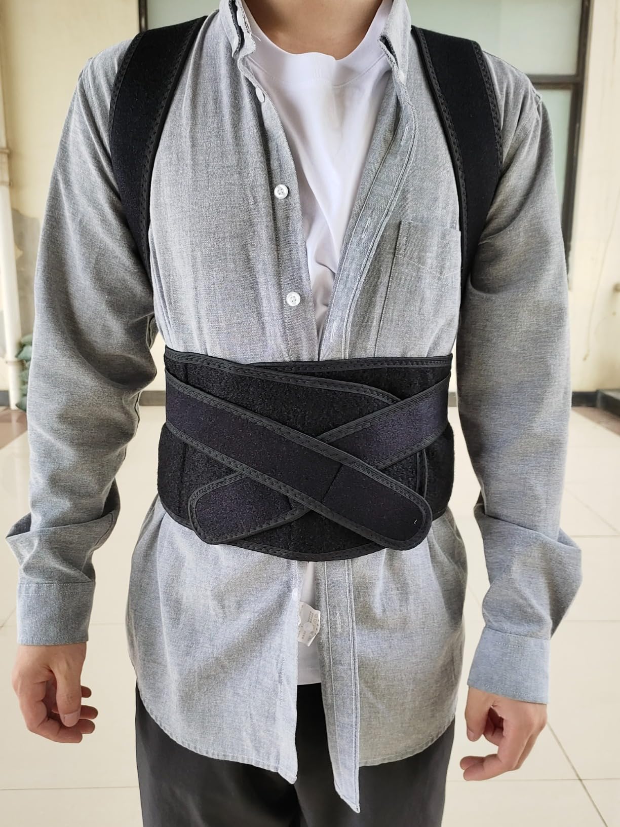 Selbite Posture Corrector for Men and Women - Back Brace for Upper and Lower Body Support - Adjustable Straightener with Pain Relief and Muscle Memory, Large customer photo 1