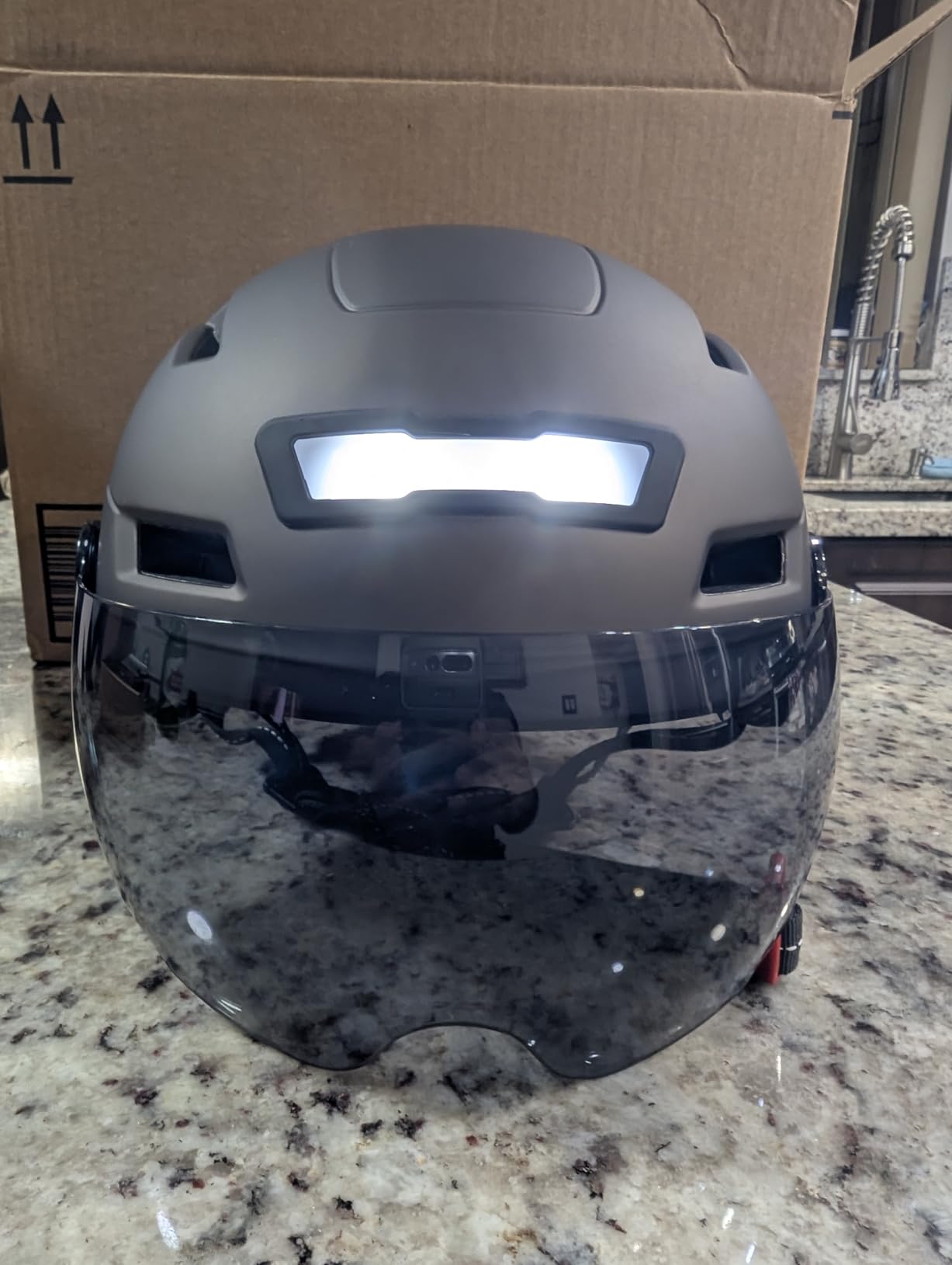 ILM Adult Bike Helmet with USB Rechargeable LED Front and Back Light Mountain&Road Bicycle Helmets for Men Women Removable Goggle Cycling Helmet E3-10L customer photo 2