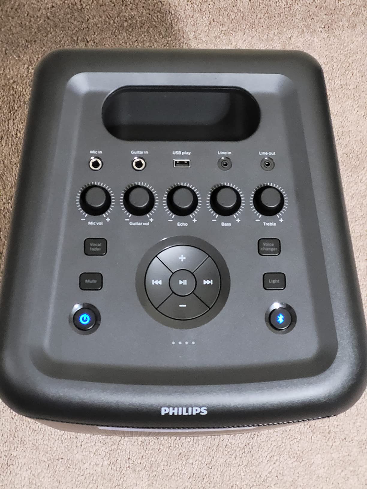 Philips X5206 Bluetooth Party Speaker - 14 Hours Play Time, Deep Bass, Party Lights, Karaoke Effects, Mic & Guitar Input, 80W Max Power, Black customer photo 2