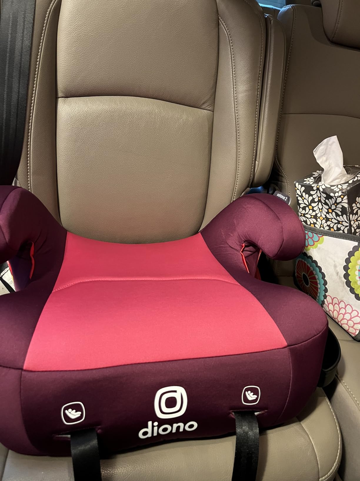 Diono Solana 2 XL 2022, Dual Latch Connectors, Lightweight Backless Belt-Positioning Booster Car Seat, 8 Years 1 Booster Seat, Pink customer photo 2