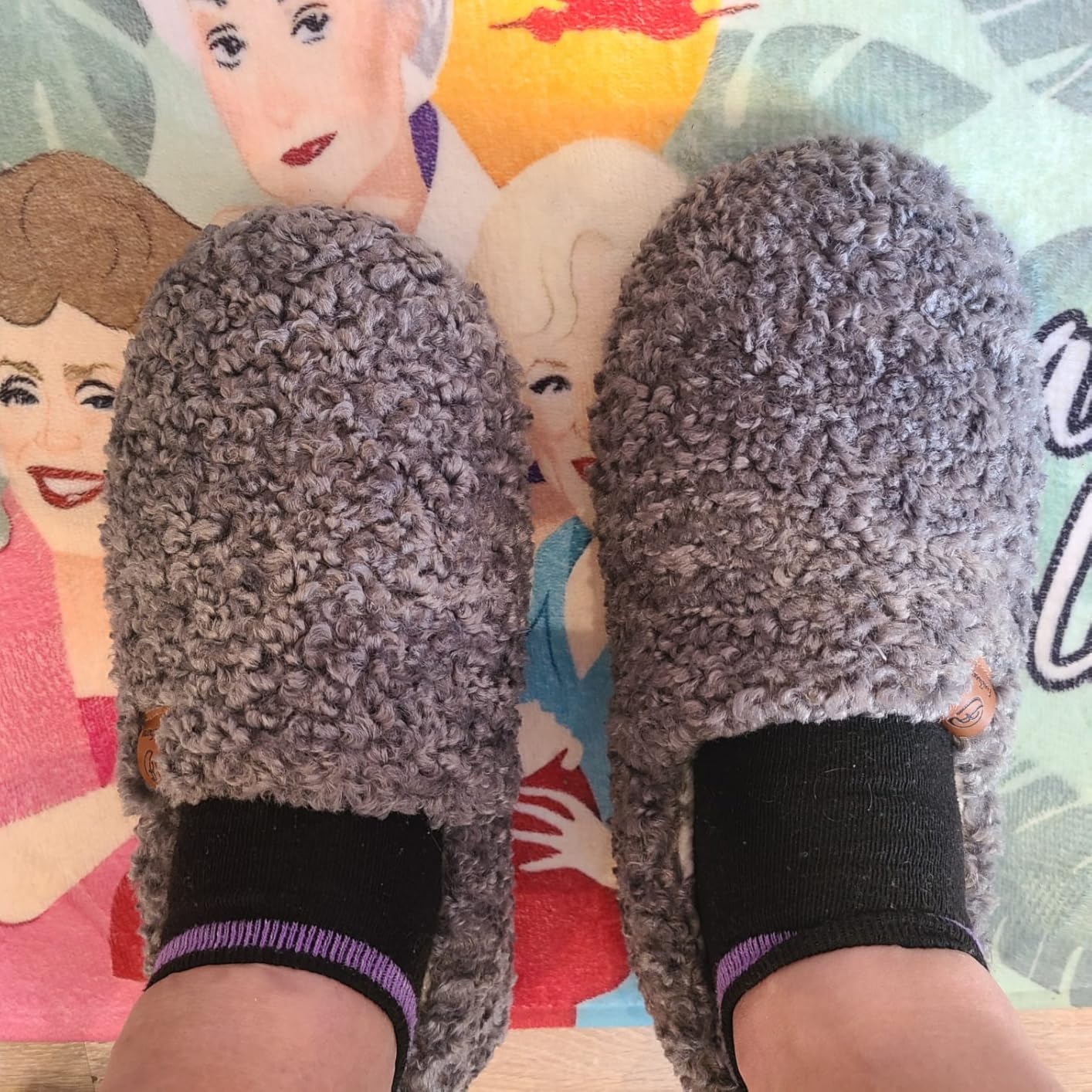 Women's Soft Curly Full Slippers Memory Foam Lightweight House Shoes Cozy Loafer with Polar Fleece Lining customer photo 2
