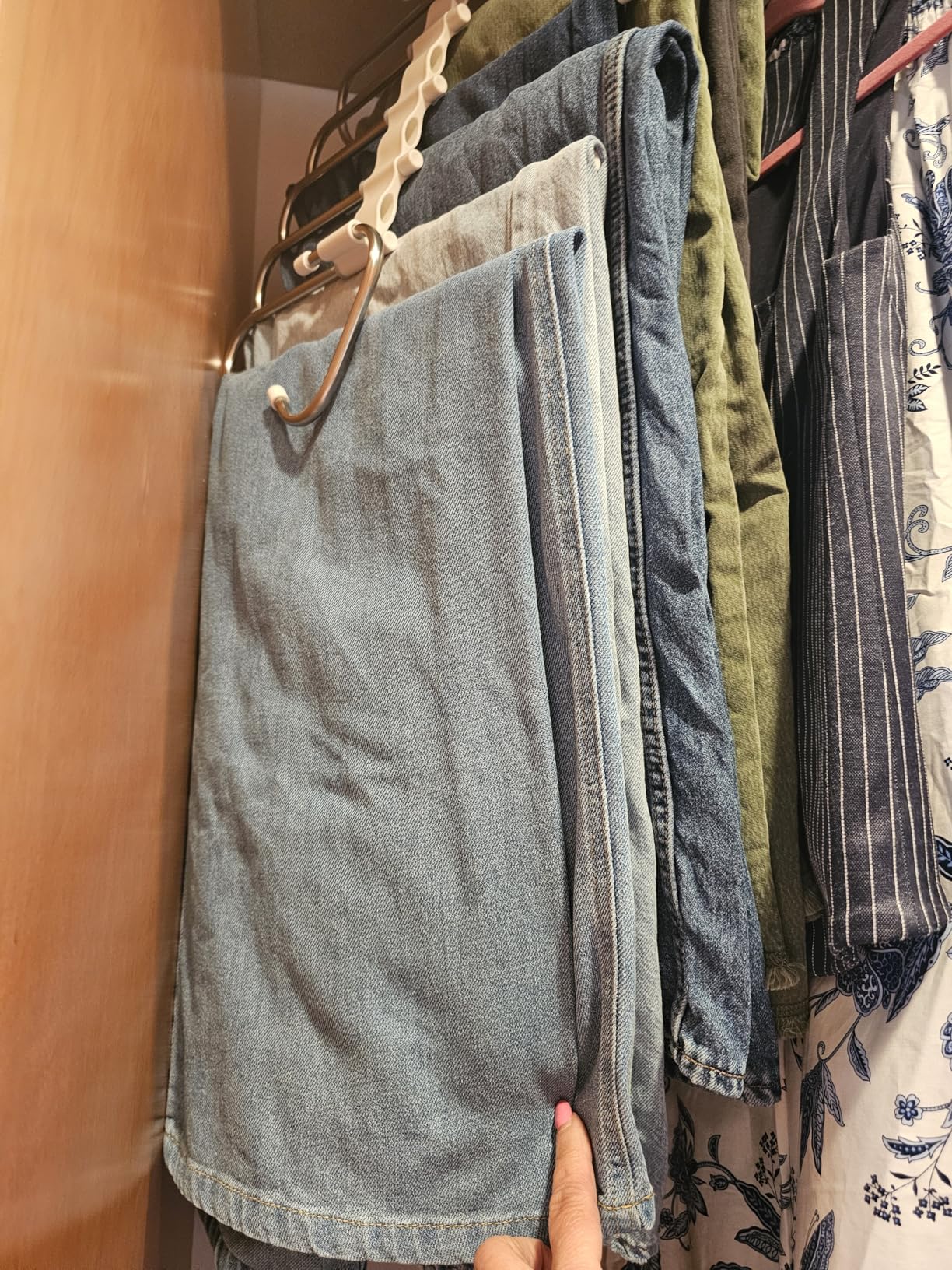 Kalimdor Pants Hangers 2 Pack Space Saving Metal Closet Organizer, Clothes Pants Hangers, Anti-Slip Design, Closet Organizers and Storage for Pants Jeans Skirts Scarf Legging customer photo 1