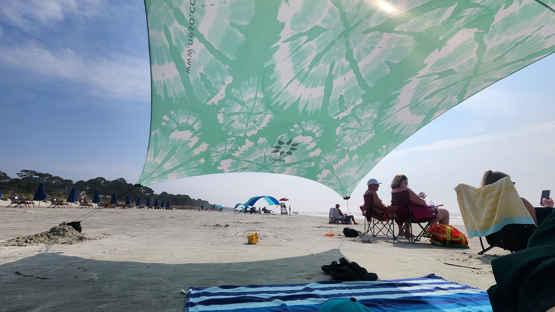 Neso Portable Beach Tent Sun Shelter with Sand Anchor - Lightweight Beach Shade Canopy - Easy Setup - Patented Reinforced Corners - UPF 50+ - 7 x 7ft customer photo 1