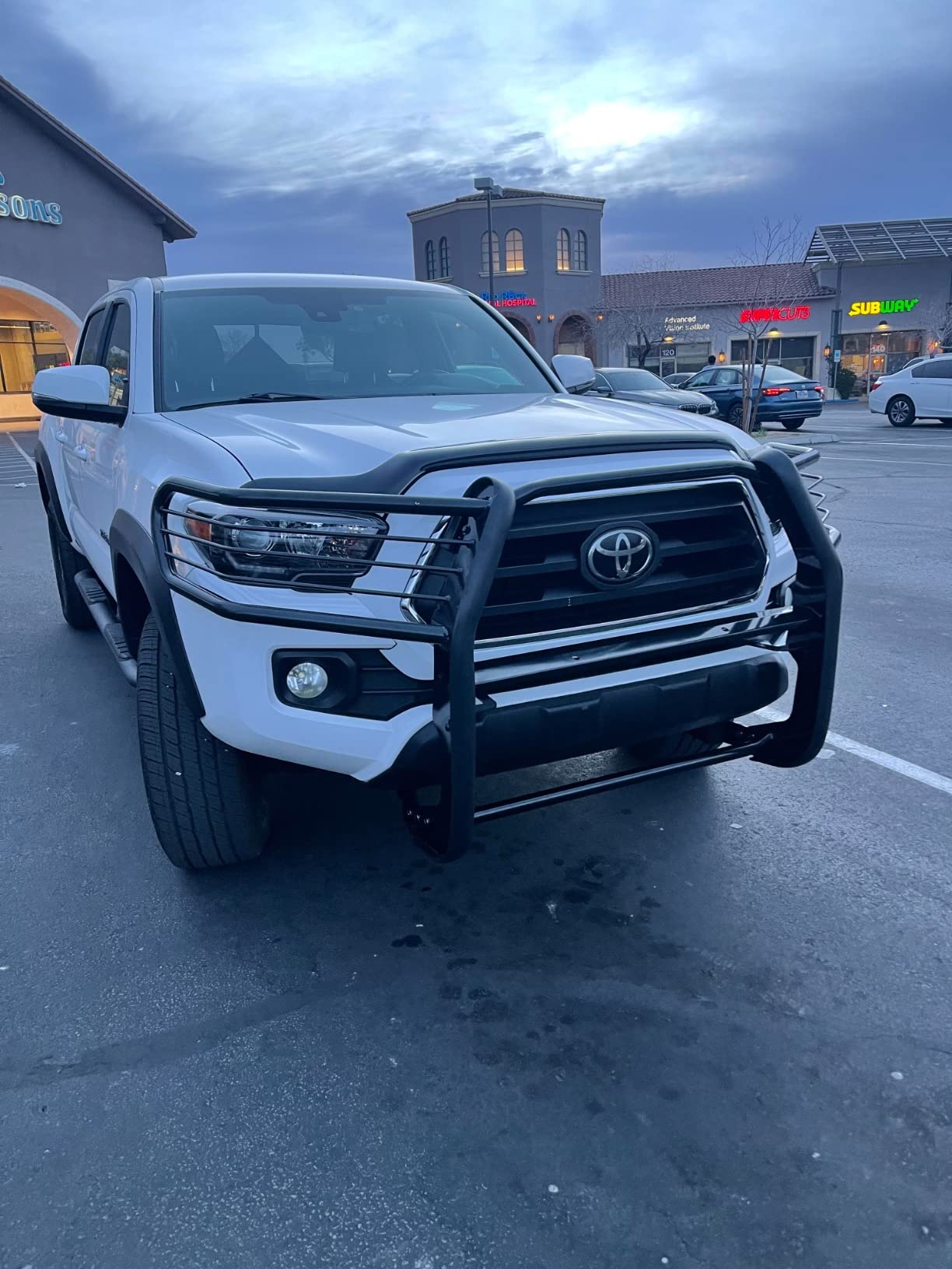 HECASA Front Brush Guard Bumper Grille Compatible with 2016-2023 Toyota Tacoma Bull Bar Brush Push Bar Guard Protector Powder Coated Black Steel Exterior Accessories customer photo 1