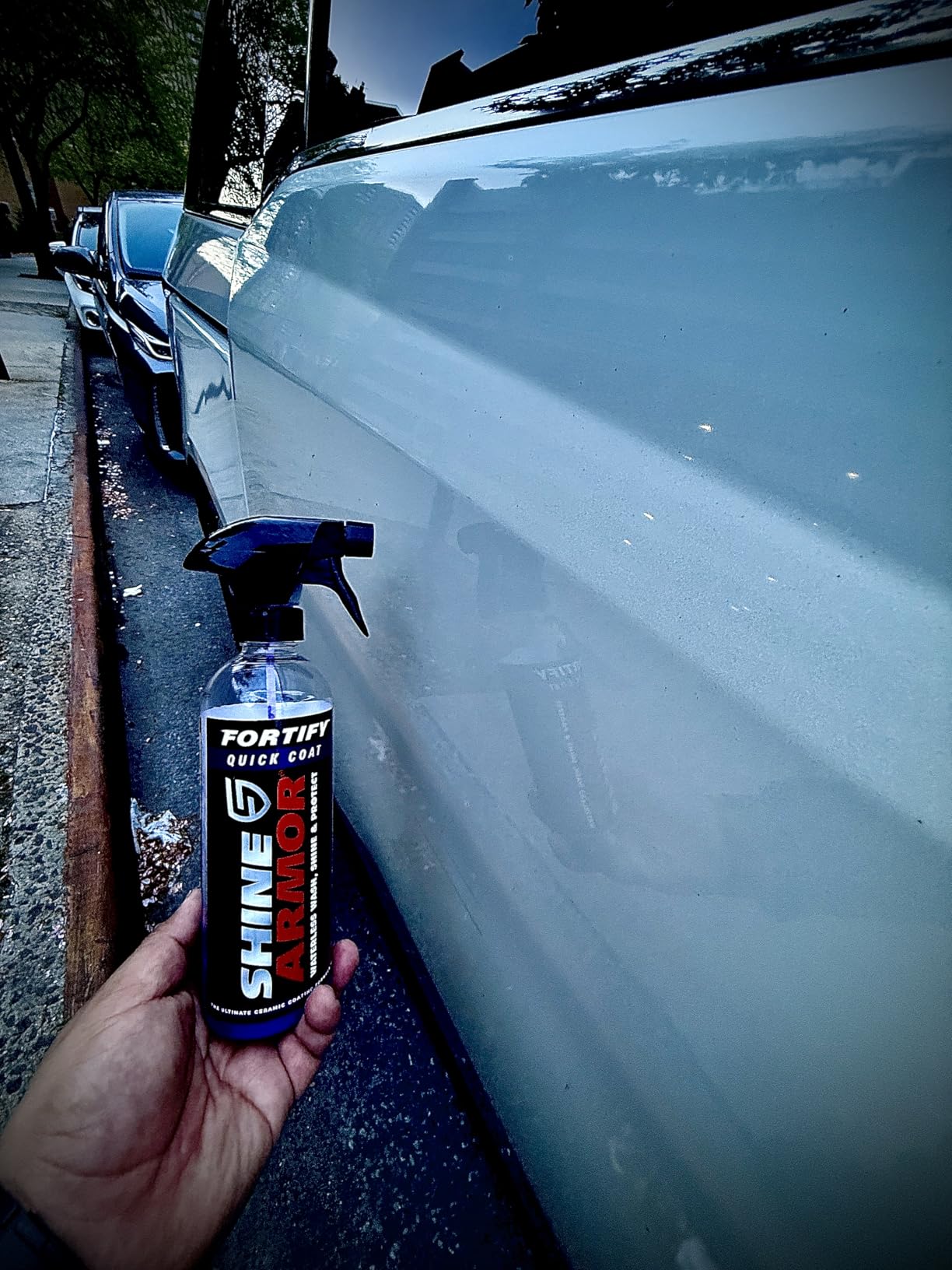 SHINE ARMOR Fortify Quick Coat: 3-in-1 Complete Detailing Spray - Car Wax, Waterless Wash and Ceramic Coating - Paint Protection for Cars, Trucks, Bikes and SUVs, Made in USA, 16floz customer photo 2