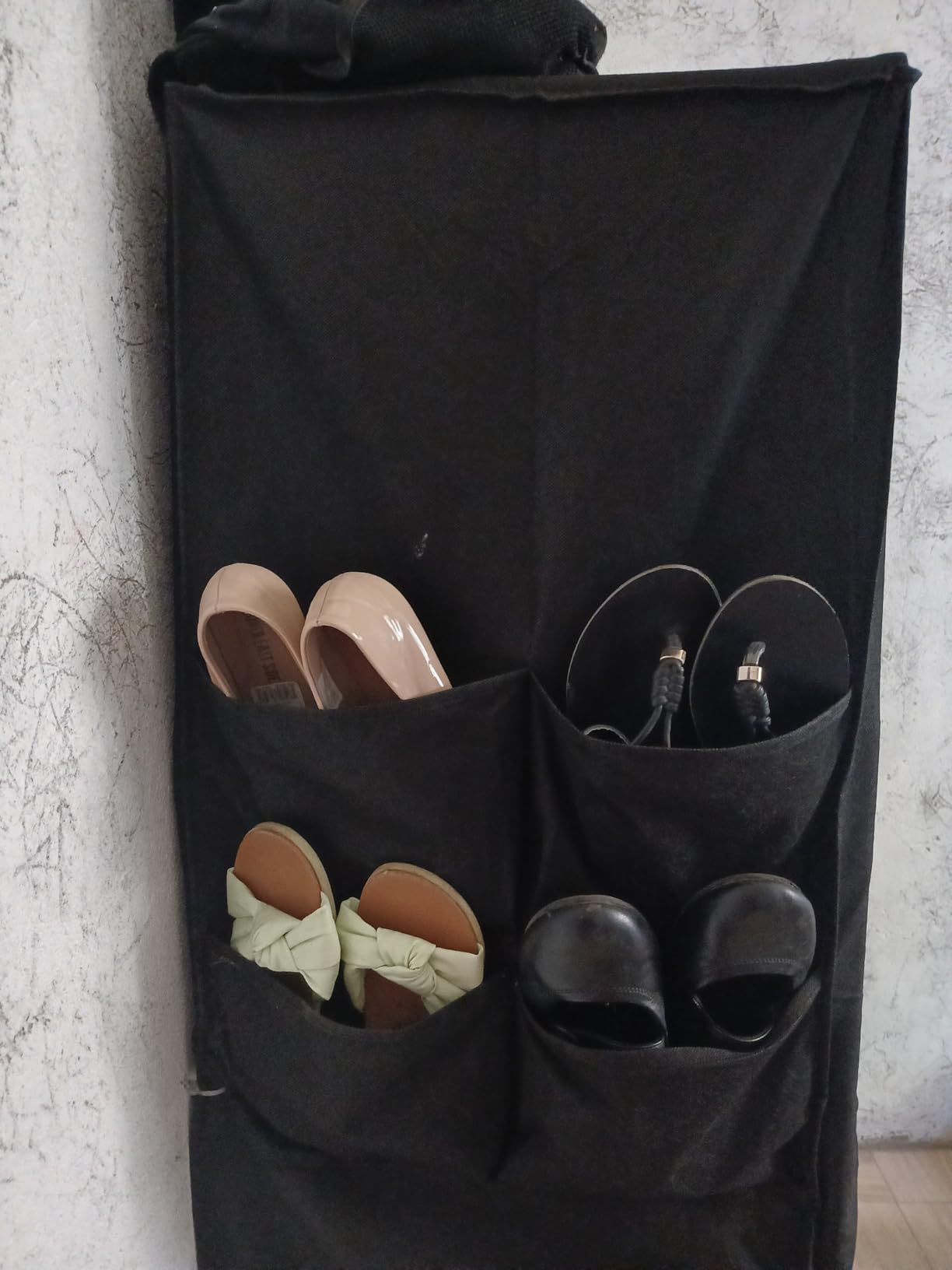 SONGMICS Portable Closet, Wardrobe Closet Organizer with Cover, 4 Hanging Rods and Shelves, 4 Side Pockets, 17.7 x 66.9 x 65.7 Inches, Large Capacity for Bedroom, Living Room, Ink Black URYG094B02 customer photo 2