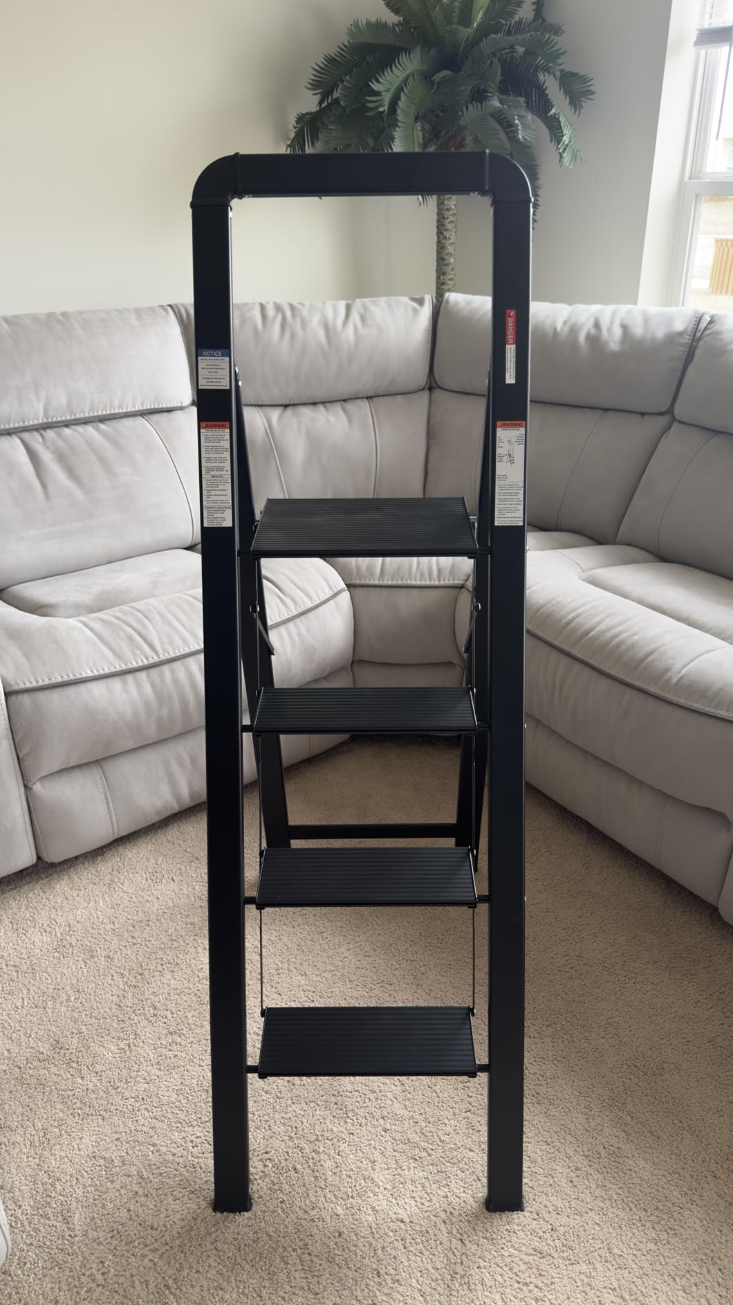 KINGRACK Aluminium 2 Step Ladder, Lightweight Step Stool with Non-Slip Pedals, Handrail, 330LBS Foldable Step Ladder for Kitchen, Garage, Home, Space Saving, Sturdy and Portable, Silver customer photo 1