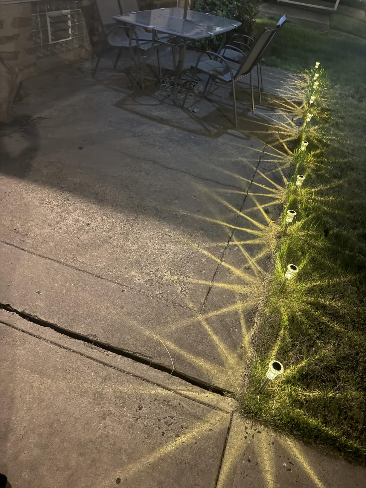 DenicMic Solar Lights Outdoor 10 Pack Waterproof 6000K Cold White LED Stainless Steel Stake Outside Lights for Yard Pathway Garden Driveway Walkway Landscape Path Lighting customer photo 1