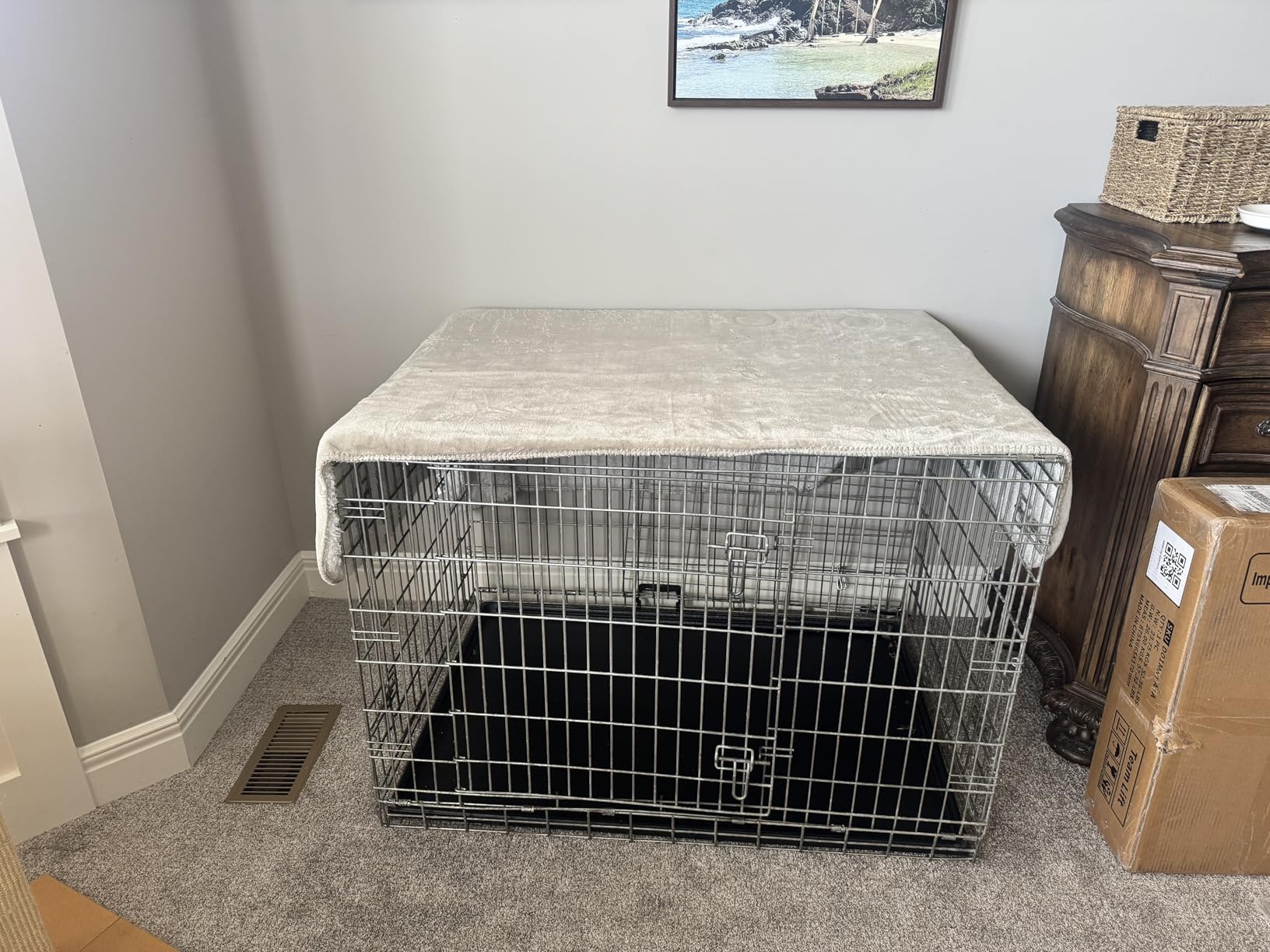 rehomerance 38 Inch Heavy Duty Dog Crate Furniture for Large and Medium Dogs, Decorative Pet House End Table, Wooden Cage Kennel Furniture Indoor customer photo 2