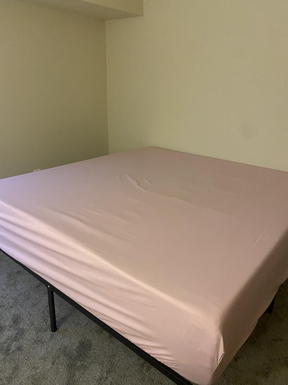 NEW JETO Metal Bed Frame, Queen Size Bed Frame with Storage Space, Heavy Duty Sturdy Mattress Foundation, Easy Assembly, No Box Spring Needed, Black, 14 Inch customer photo 1