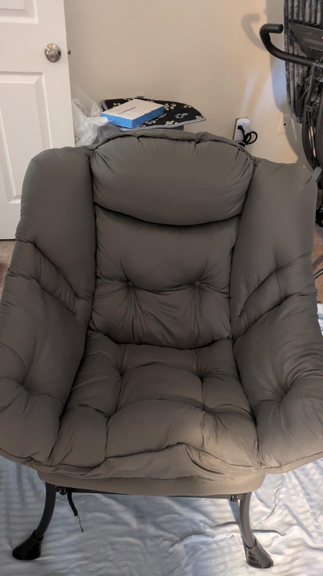 Tiita Modern Large Accent Chair with Ottoman, Comfy Leisure Sofa Armchair with Footrest, Reading Chair for Bedroom, Living Room, Dorm Rooms, Garden Dark Grey customer photo 2