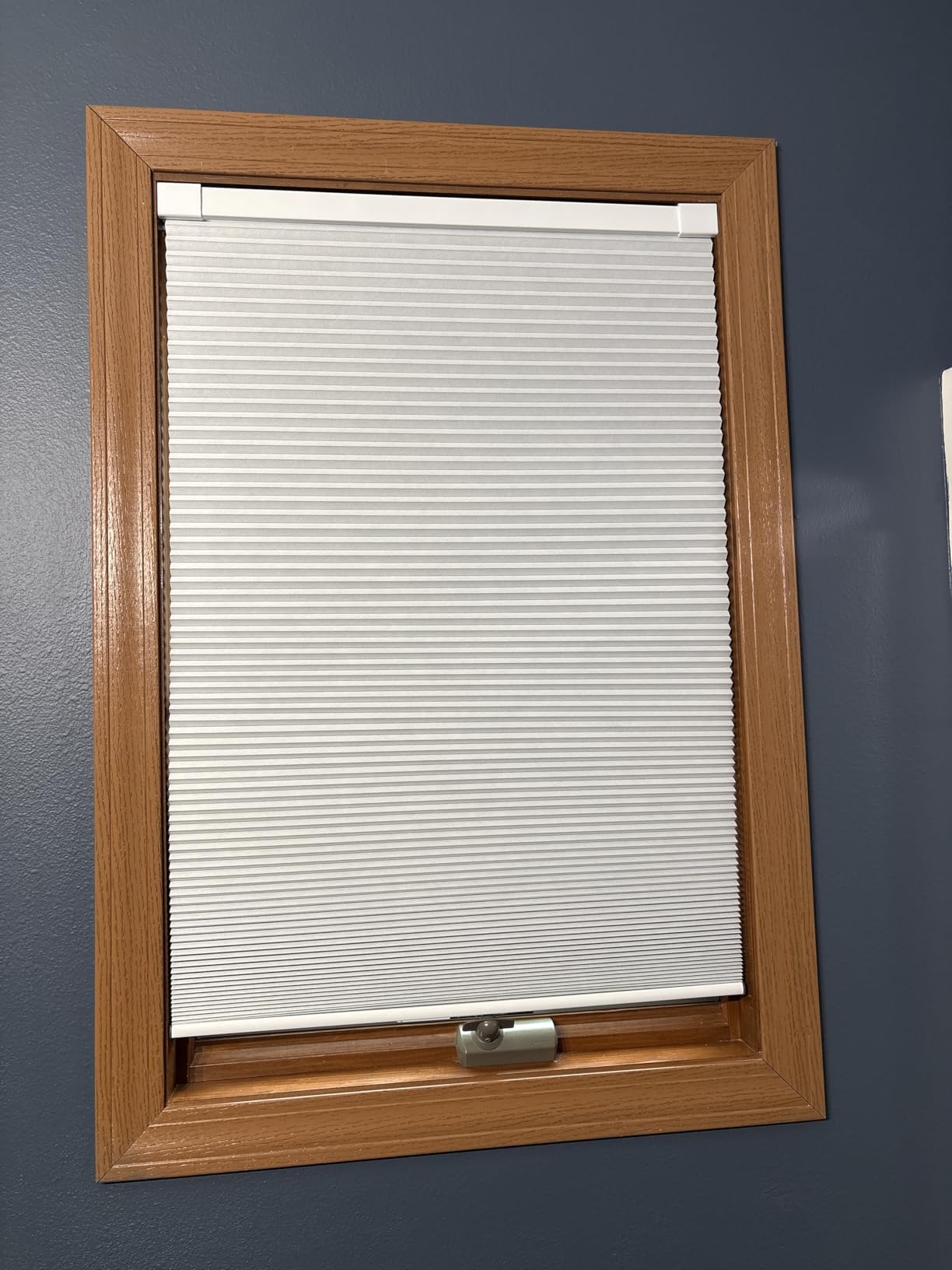 LazBlinds Cordless Cellular Shades, No Tools No Drill Blackout Honeycomb Shades Pleated Blinds for Windows, 34'' W x 48'' H, Silver White customer photo 2