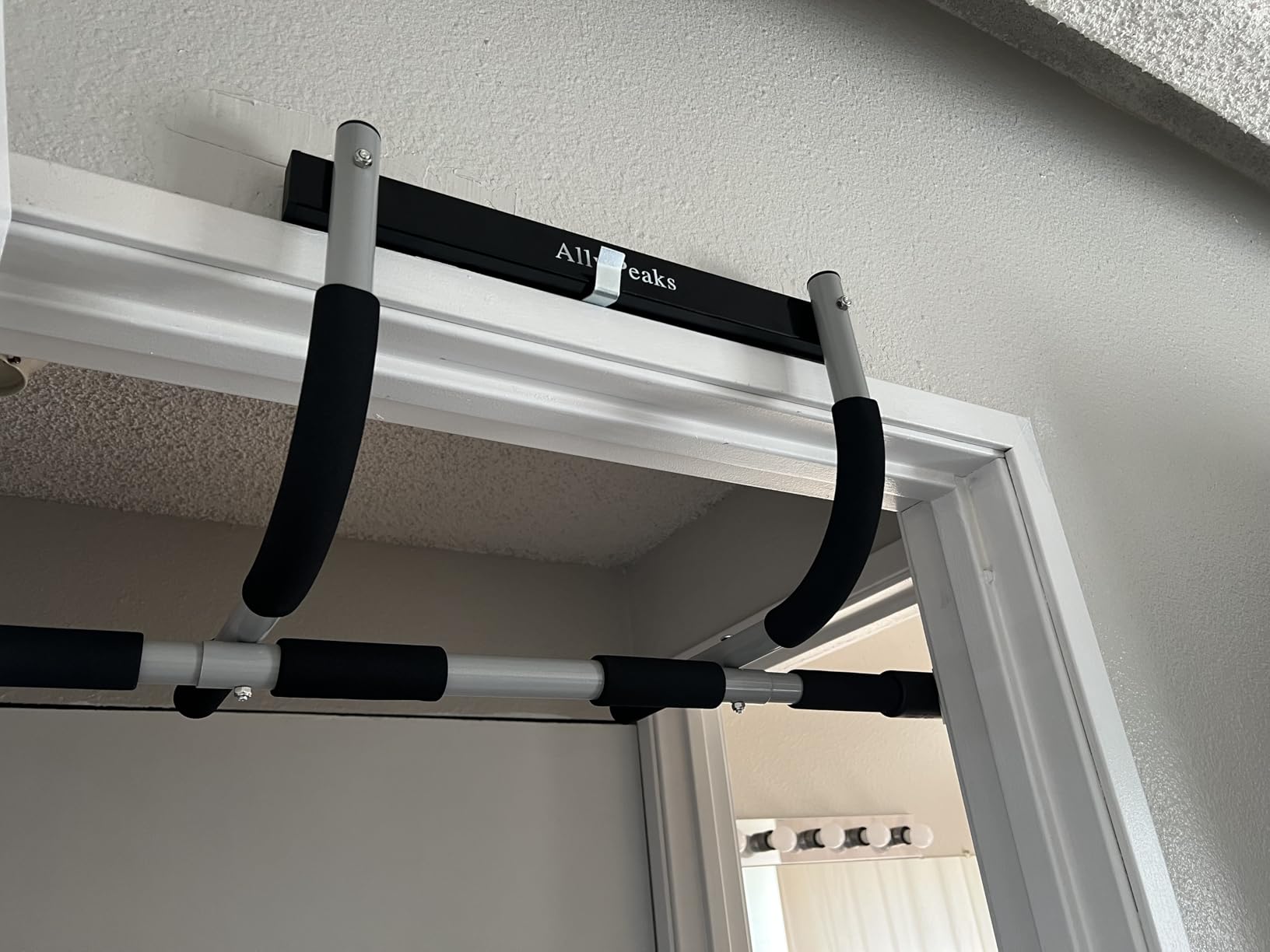 Ally Peaks Pull Up Bar for Doorway,Multiple Levels Width Adjustable Pull Up Bar Accurately Match Wide and Narrow doorframe,Indoor Chin-Up Bar Workout Bar,USA Original Patent customer photo 1