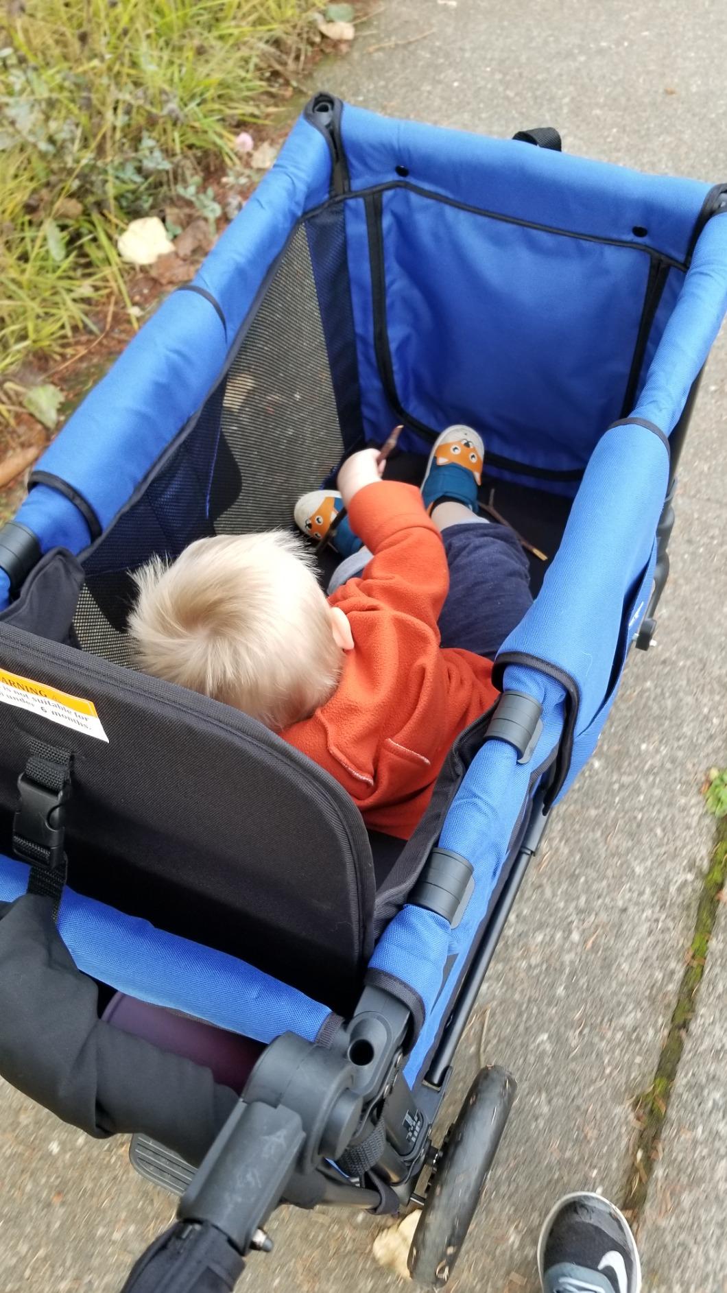 WonderFold W2 Stroller Wagon - Foldable Wagon with Steel Frame - Canopy & Adjustable Push Handle customer photo 2