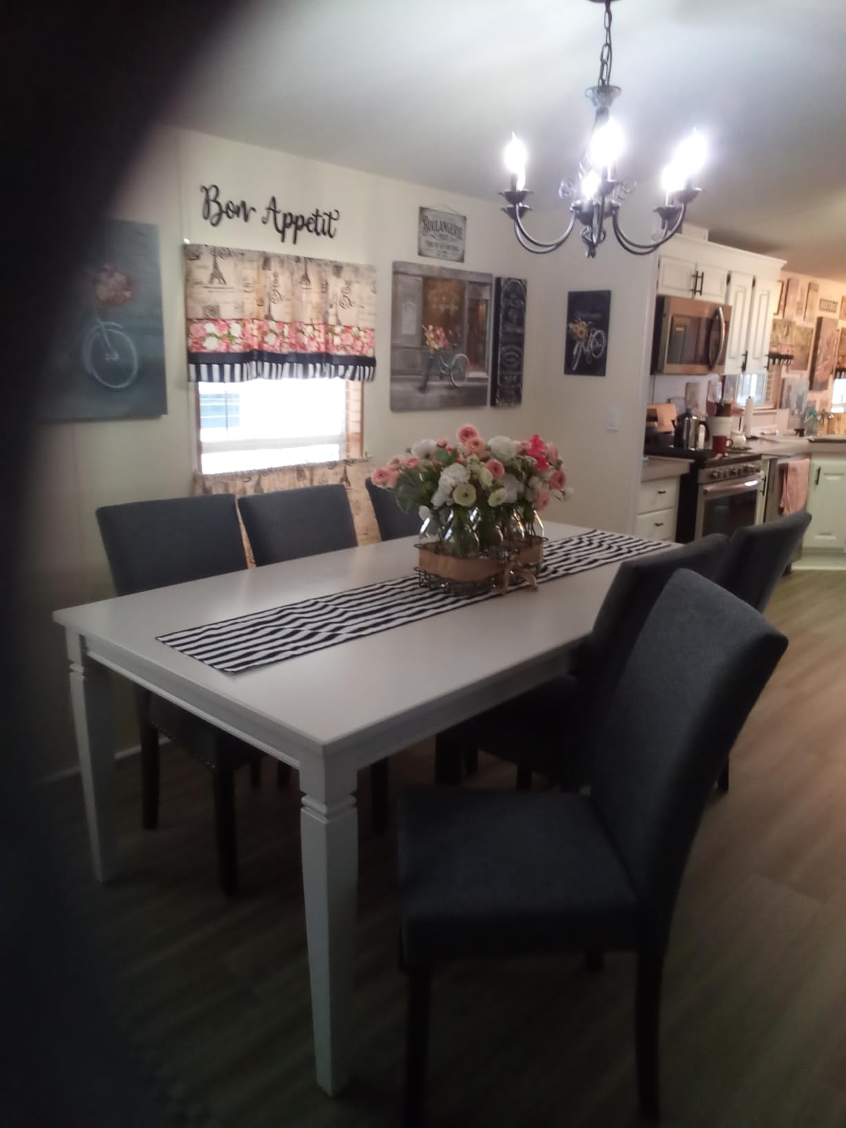 COLAMY Upholstered Fabric Dining Chairs Set of 6, High Back Padded Chairs with Nailed Trim & Solid Wood Legs, Classic Parsons Chairs Side Chair for Home/Kitchen/Living Room-Beige customer photo 1