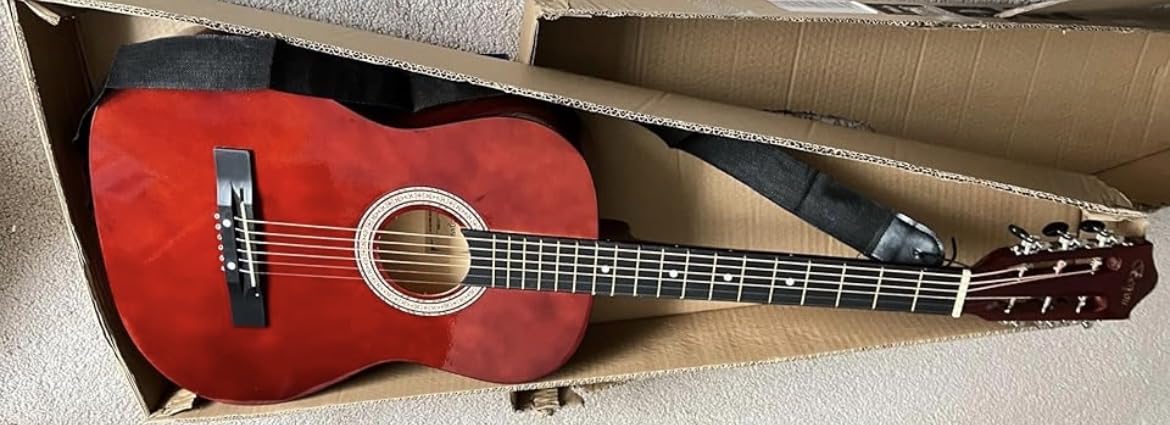 Acoustic Guitar 38 Wood Guitar with Starter Kit-Travel Gig Bag, Tuner, Guitar Pick with Beginner Set for Kids/Adults - Natural customer photo 1