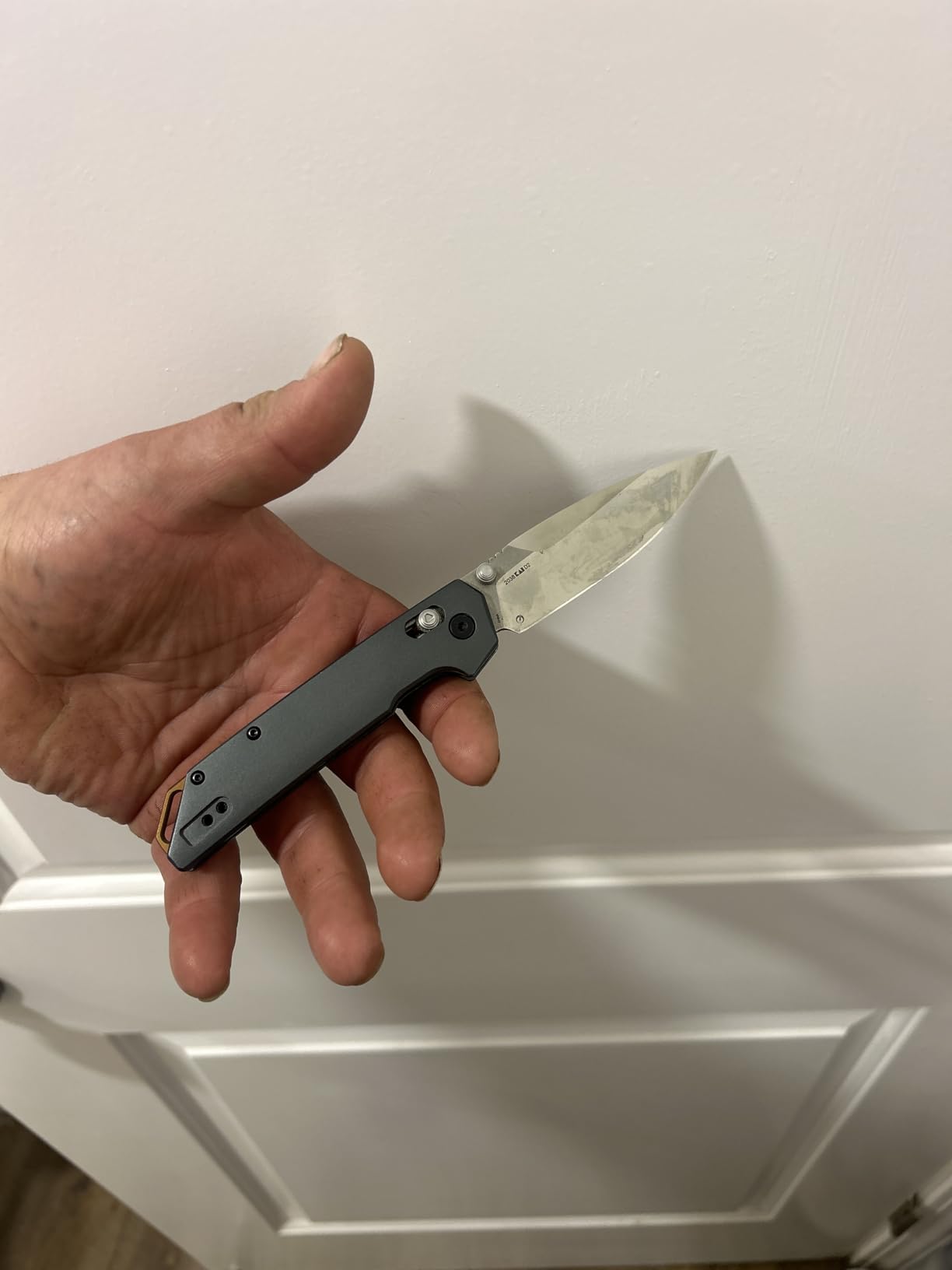 Kershaw Iridium Reverse Tanto Folding Pocket Knife, Sleek 3.4 inch D2 Steel Blade, DuraLock Locking Mechanism, Aluminum Handle, Designed in the USA customer photo 2