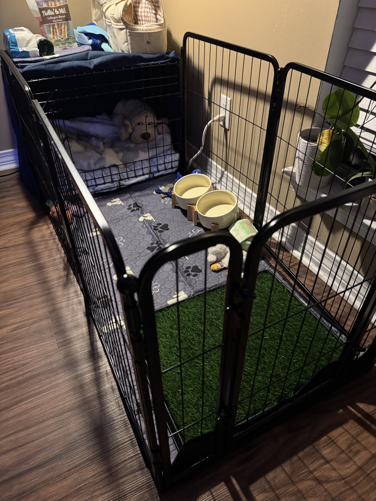FXW Homeplus Unleashed Indoor Dog Playpen - Stress-Free and Safe Play, Heavy Duty 24 Inch 6 Panels Dog Pen for Puppy and Small Dogs, Black│Patented customer photo 1