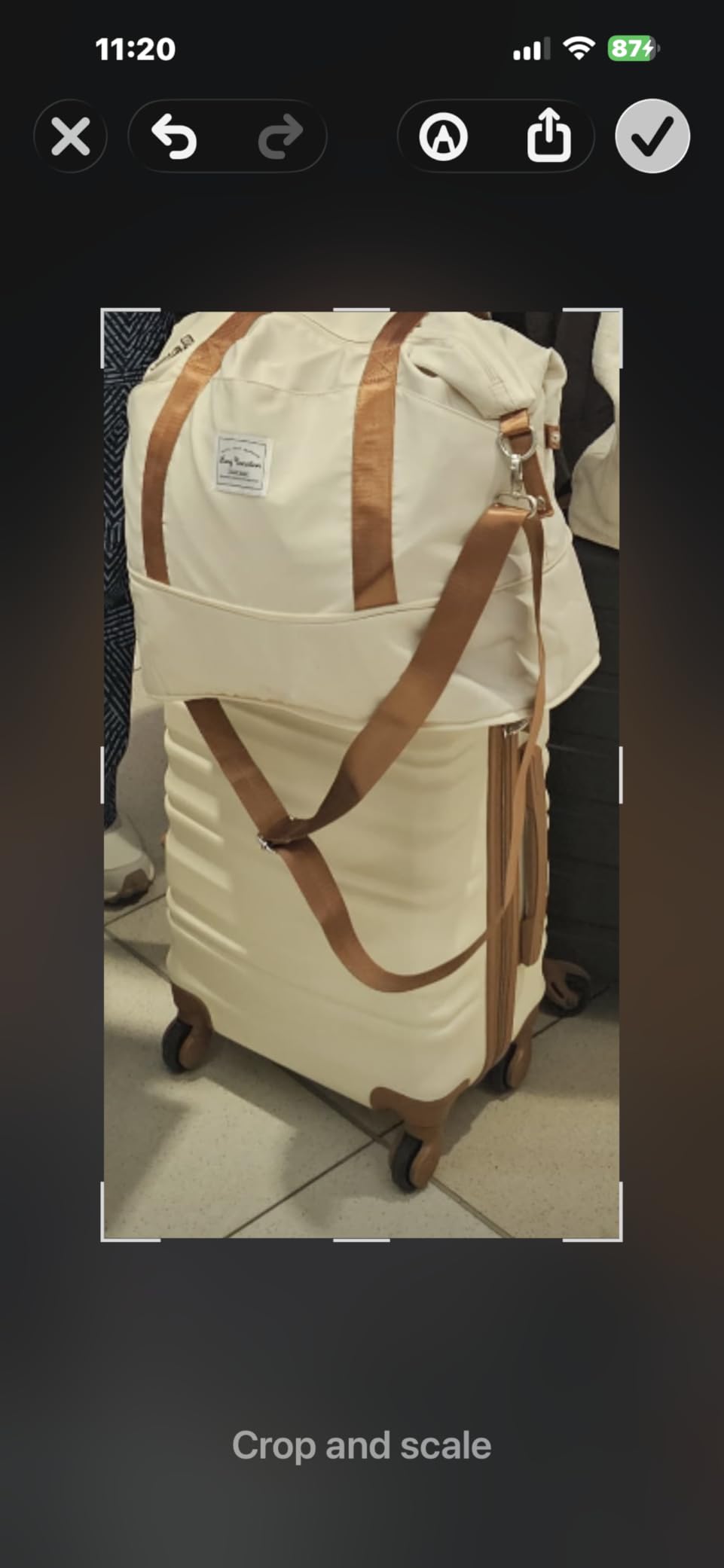 6 Piece Luggage Set Carry on Suitcase with ABS+PC hardshell, Spinner Wheels & YKK Zipper TSA Lock (BEIGE-BROWN, 6 piece set) customer photo 2