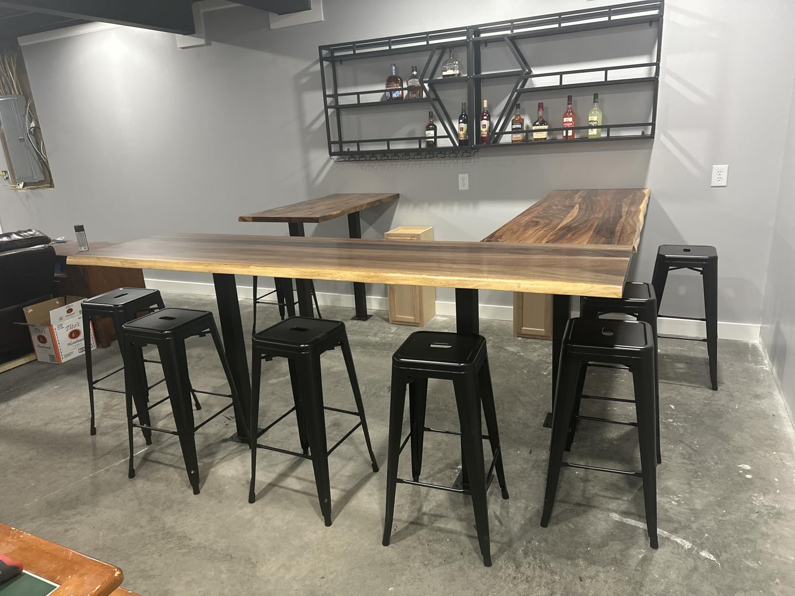 Furmax 30 Inch Metal Bar Stools Set of 4, Counter Height Backless Stools, Industrial Bar Chairs Patio Stool Stackable Backless Stool for Kitchen/Dining Room/Bistro/Patio Indoor Outdoor (Dark Black) customer photo 2