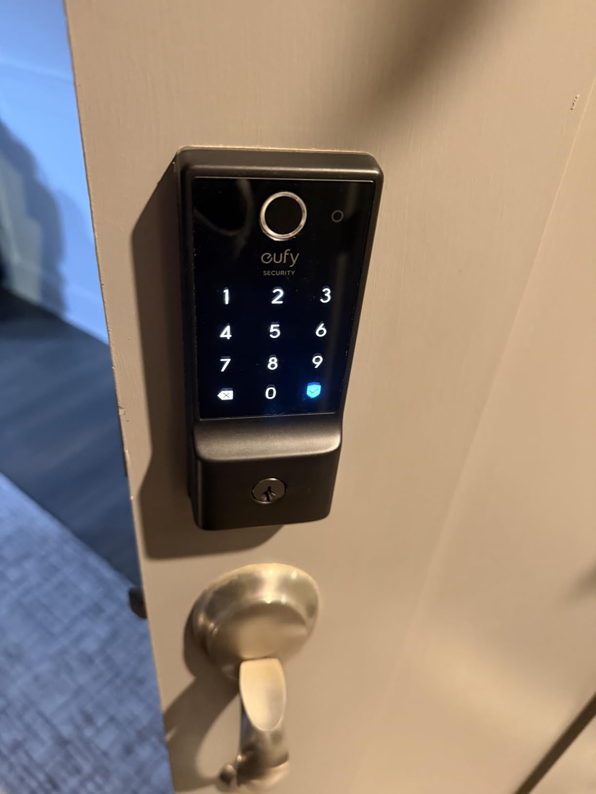 eufy Security Smart Lock C220, Fingerprint Keyless Entry Door Lock, Built-in Wi-Fi, App Remote Control, Front Door Smart Lock Deadbolt, 8Months Battery, Reliable Power, IP53 Waterproof, BHMA Grade 3 customer photo 1