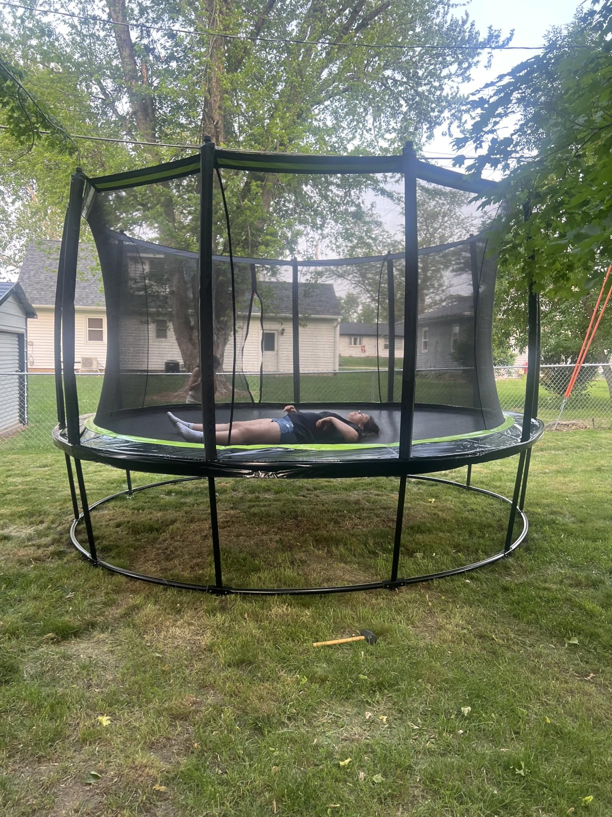 JumpFlex Hero Round Outdoor Backyard Trampoline with Net Safety Enclosure and Ladder - Heavy-Duty Jumping Trampoline Play Equipment for Family customer photo 2