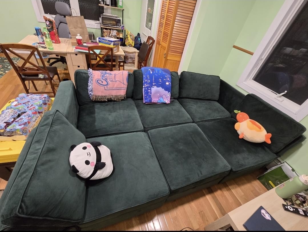 Belffin Modular Sectional Sofa with Ottomans Velvet Reversible Sleeper Sectional Sofa with Chaise Modular Sleeper Sofa Bed with Storage Seat customer photo 1
