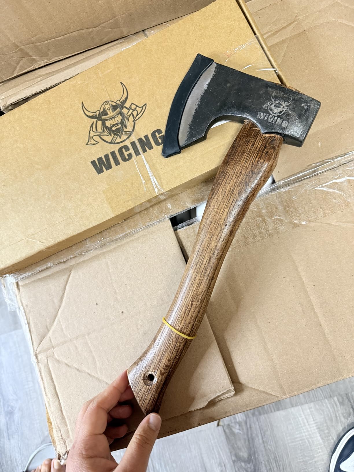 13.5 Inch Hatchet, Camping Axes and Hatchets 1065 Carbon Steel and Beech Handle, with Leather Sheath customer photo 1