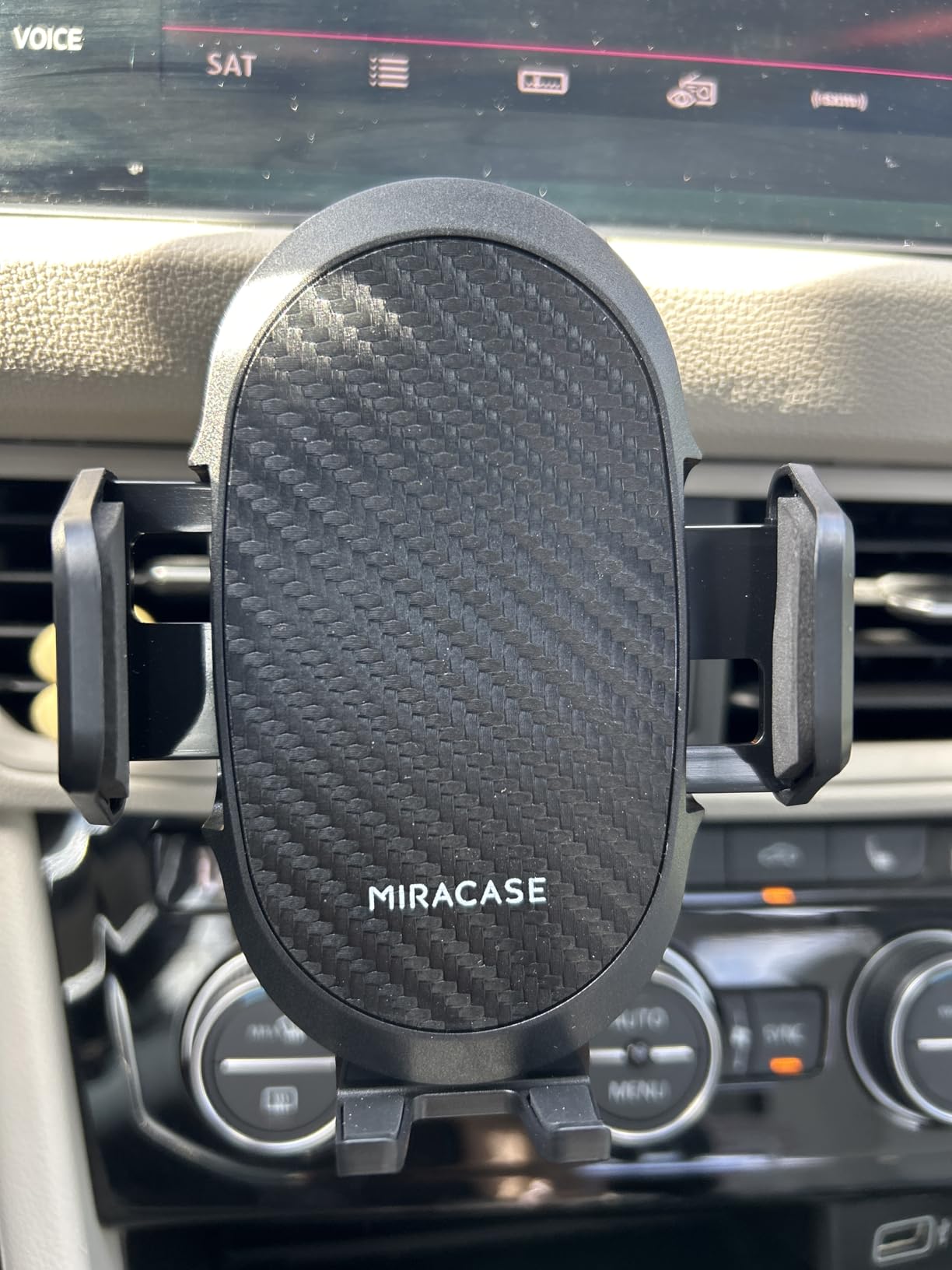 Miracase Phone Holders for Your Car with Metal Hook Clip, Air Vent Cell Phone Stand Car Mount, Universal Automobile Cradle for Garmin GPS Fit iPhone Android and All Smartphones, Dark Black customer photo 2