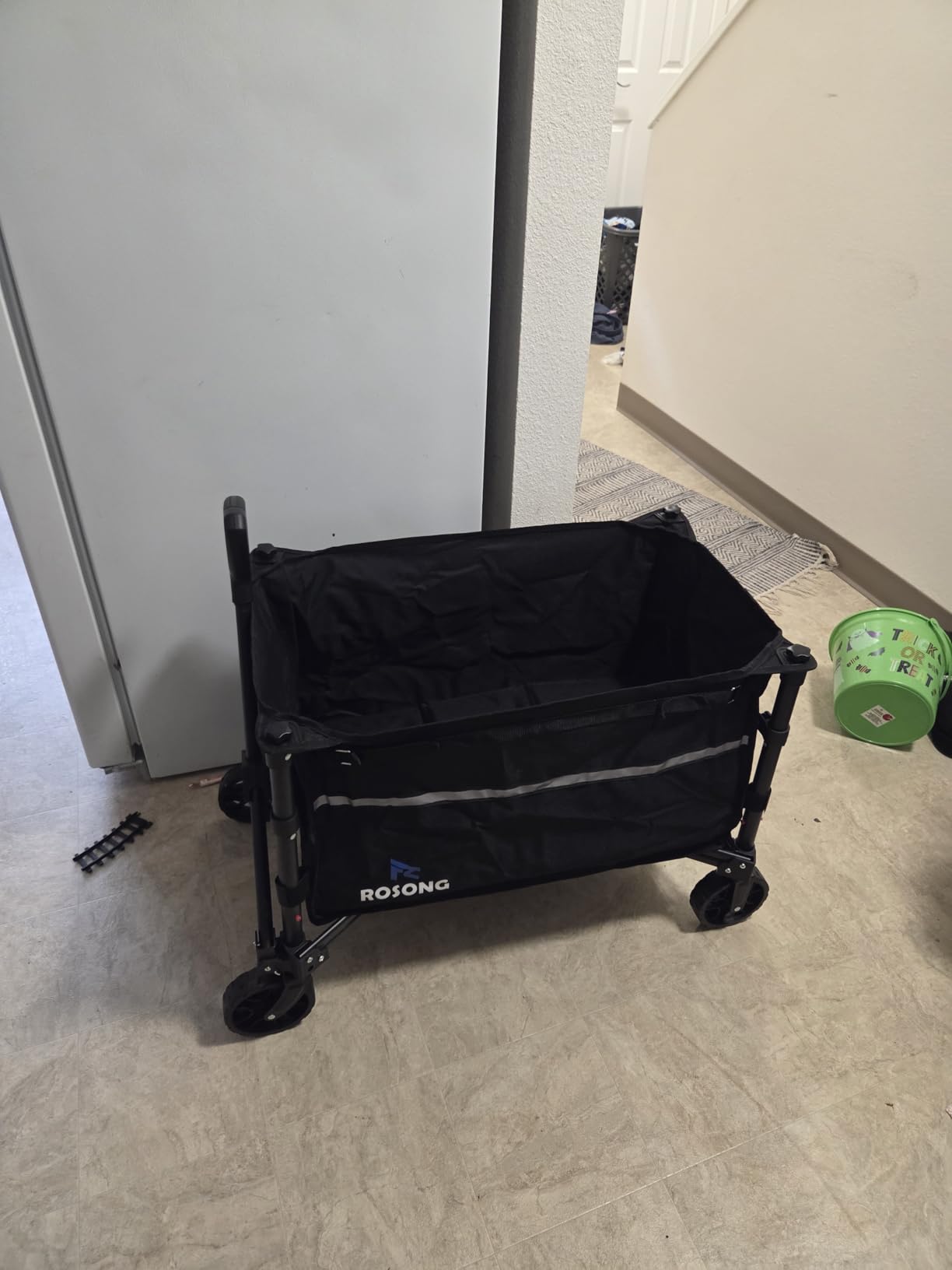 ROSONG Collapsible Wagon Cart with Wheels Foldable - Folding Utility Heavy Duty Wagons Carts for Grocery Sports Garden Shopping Camping Wheelbarrows (Black, 120L) customer photo 2