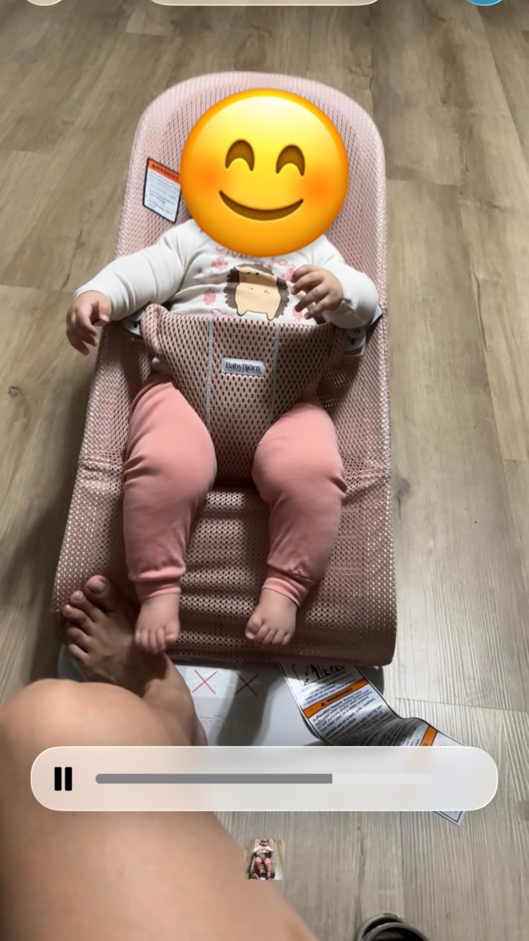BabyBjorn Bouncer Bliss, Sand Gray, Woven, Classic Quilt | 2-in-1 Adjustable Baby Bouncer Seat and Toddler Chair customer photo 1
