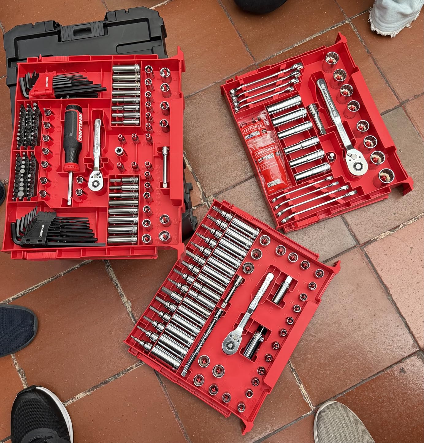 CRAFTSMAN 230 Pcs Mechanics Tool Set, Socket Wrench Set, Car Tool Kit with VERSASTACK Toolbox, SAE and Metric, 1/4 in, 3/8 in, and 1/2 Drive, Short and Long Arm Hex Keys customer photo 2