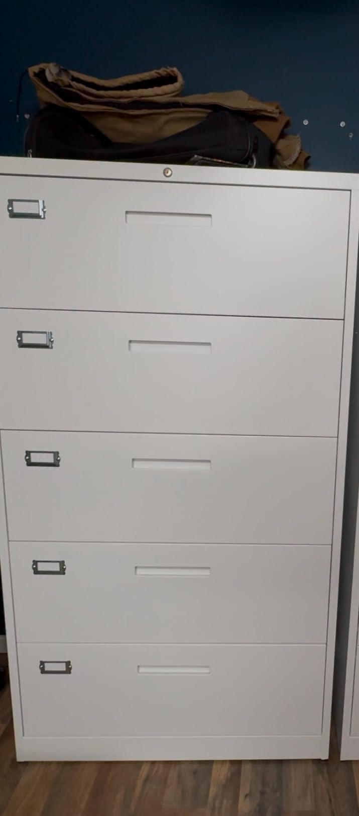 Letaya 5 Drawer File Cabinet with Lock, Metal Lateral Filing Cabinets for Home Office Hanging Files Letter/Legal/F4/A4 Size (Black-Requires Installation) customer photo 1