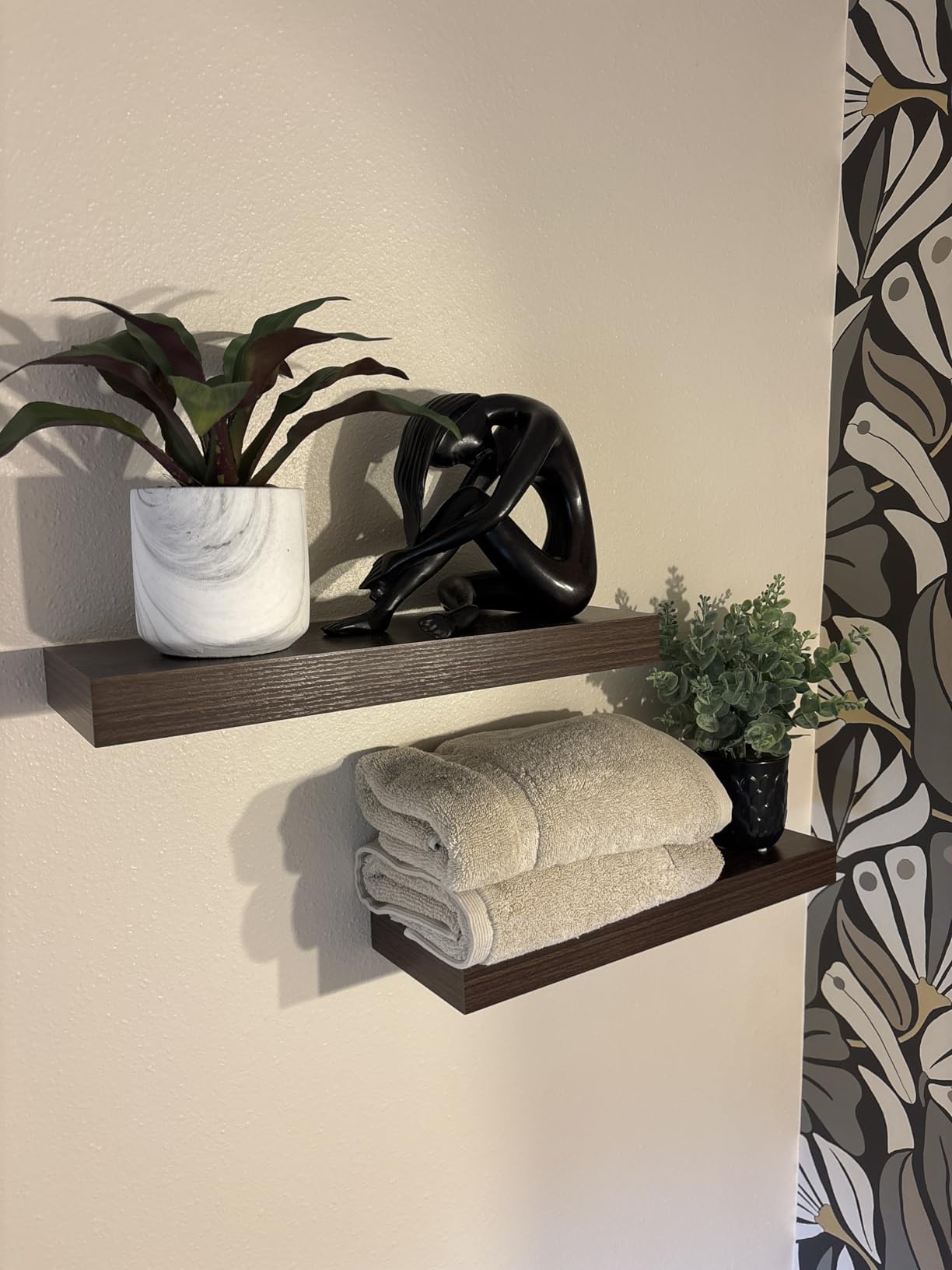 Sorbus Floating Shelves for Wall - 16 Inch Floating Shelf for Kitchen, Bedroom, Living Room, Bathroom, Home & Wall Decor - Mounted Bathroom Shelves with Invisible Brackets (Maple Wood, 2 Pack) customer photo 2