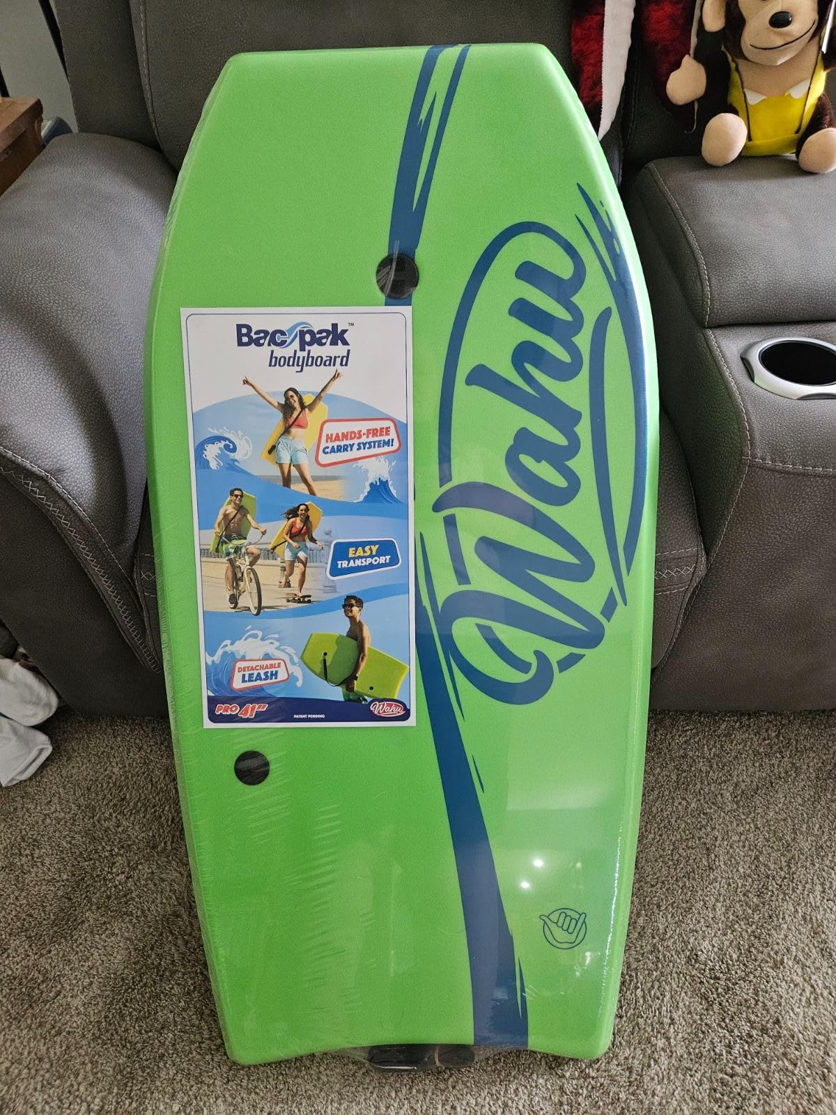 WAHU Bac Pak Bodyboard Pro with Leash, Crescent Tale, EPS Core, XPE Deck, 41