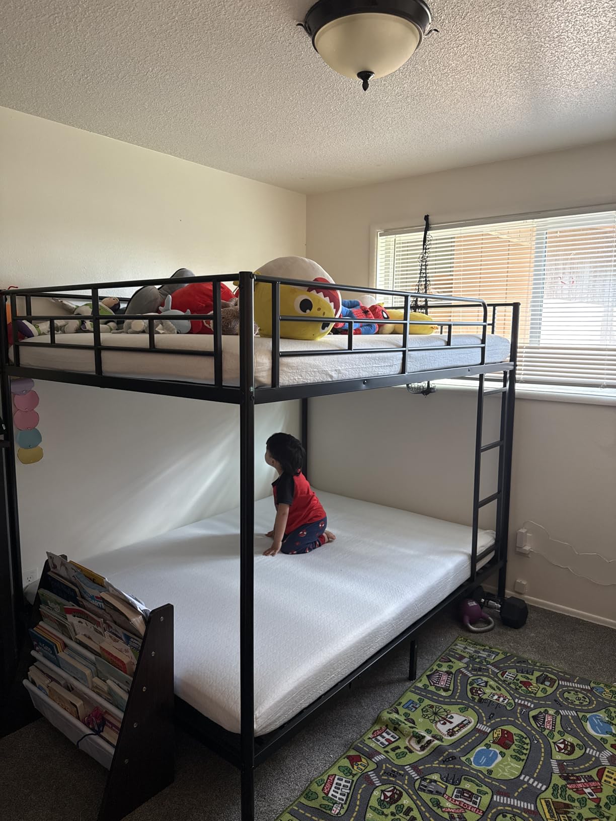 Rolanstar Metal Bunk Bed Full Over Full with USB Charging Station, LED Bunk Bed with 2 Storage Drawers, Bed with Safety Guardrail & Ladders, No Box Spring Needed customer photo 1